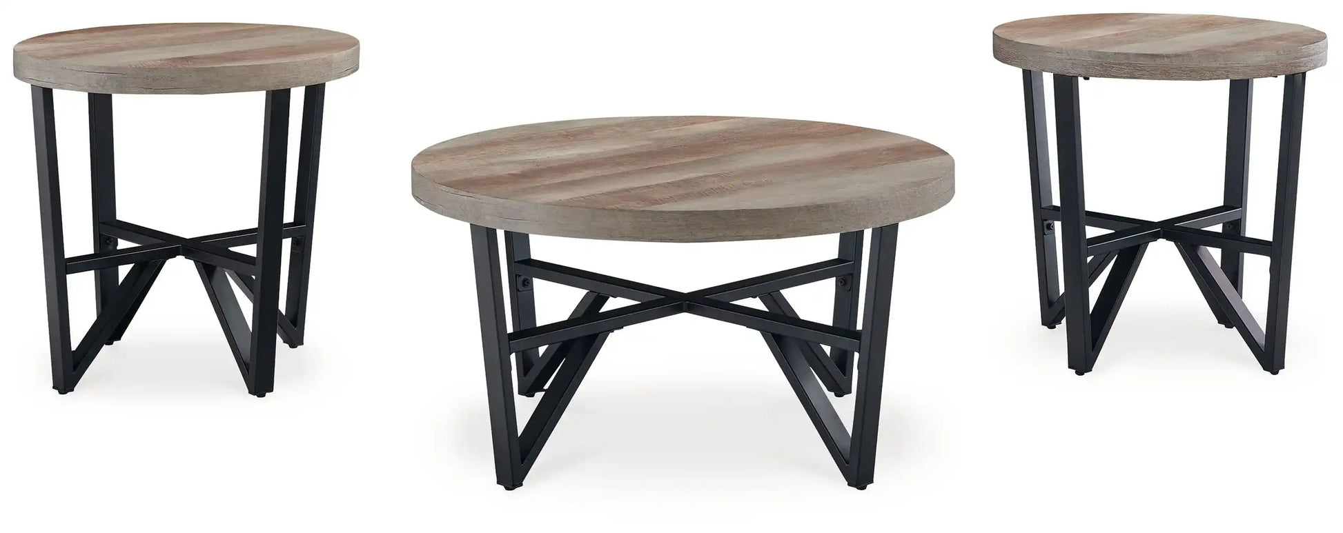 Deanlee - Occasional Table Set (Set of 3) - Grayish Brown / Black - Best Buy Furniture
