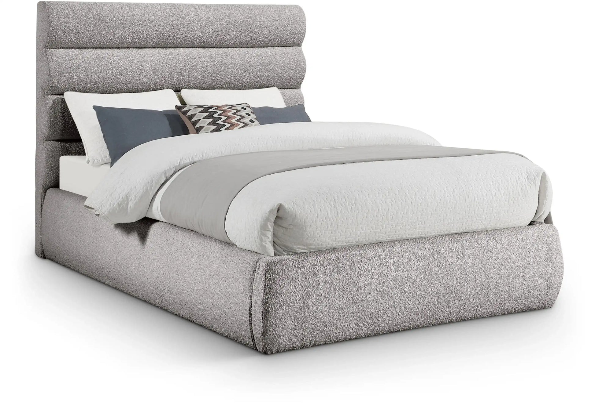 Adam - Boucle Fabric Bed With 52" Headboard - Best Buy Furniture