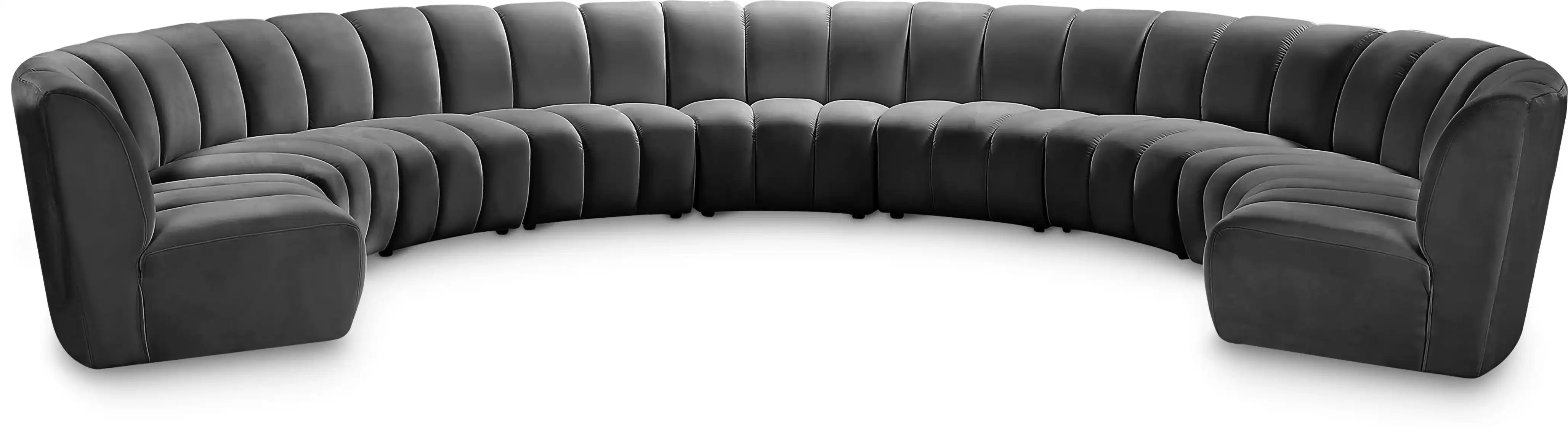 Infinity - 9 Piece Velvet Modular Sectional - Best Buy Furniture