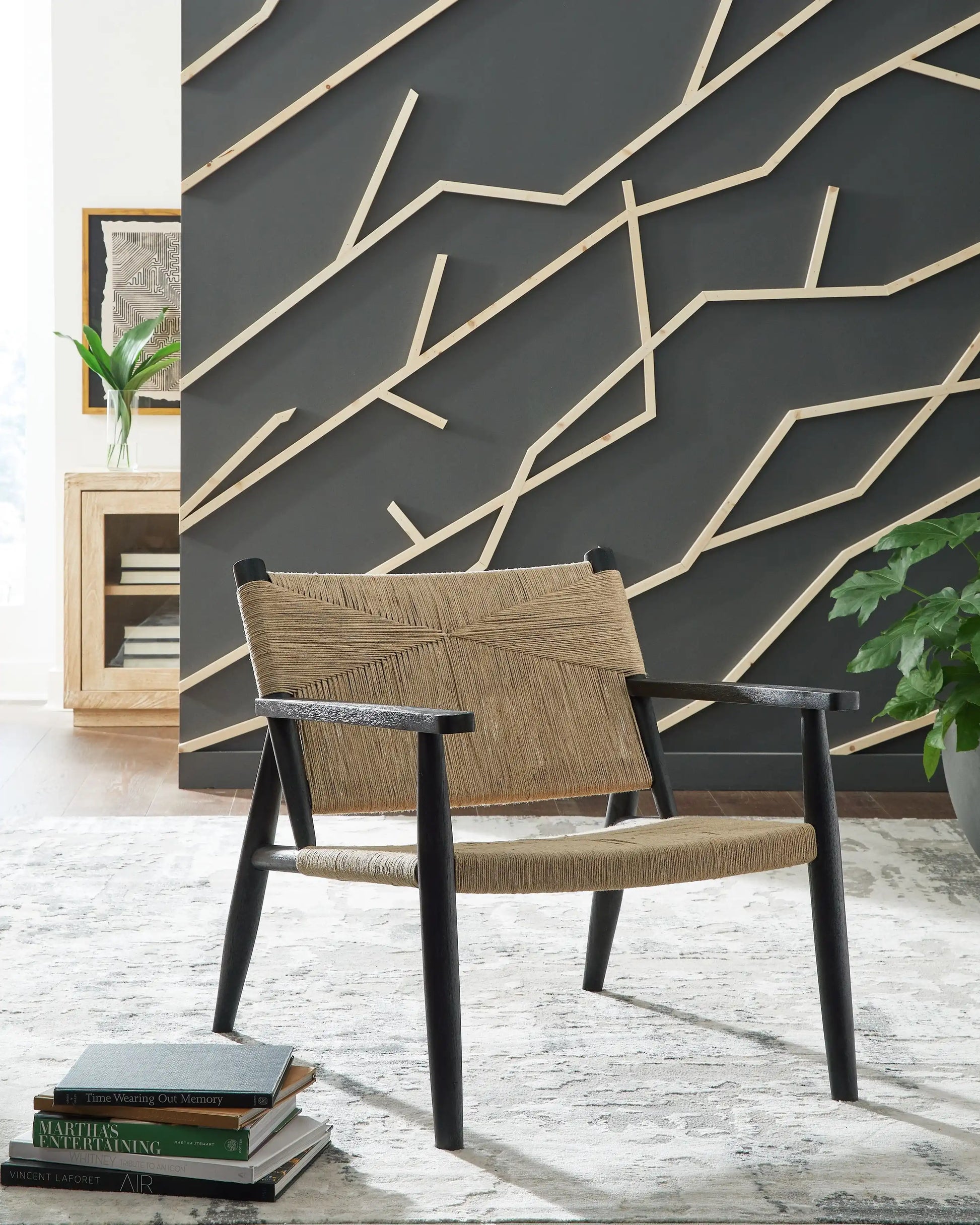 Halfmore - Accent Chair - Black / Natural - Best Buy Furniture