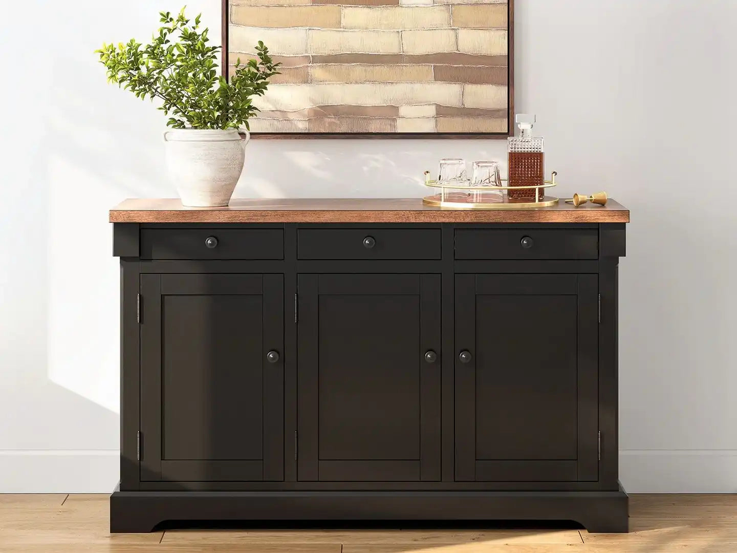 Wildenauer - Dining Room Buffet - Brown / Black - Best Buy Furniture