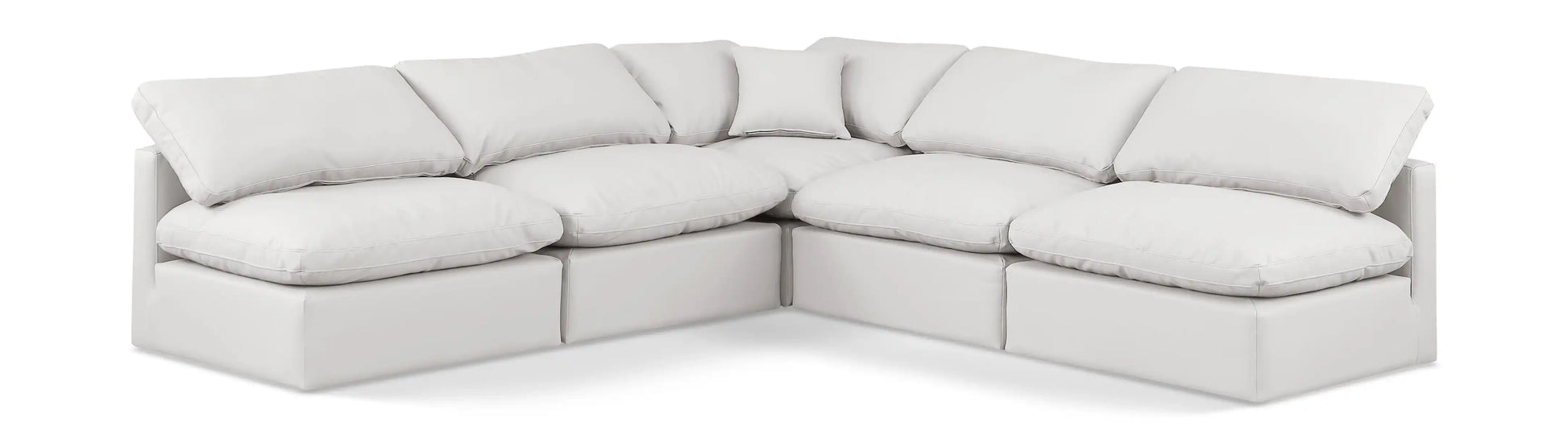 Indulge - Faux Leather 5 Piece Modular Corner Armless Sectional - Best Buy Furniture
