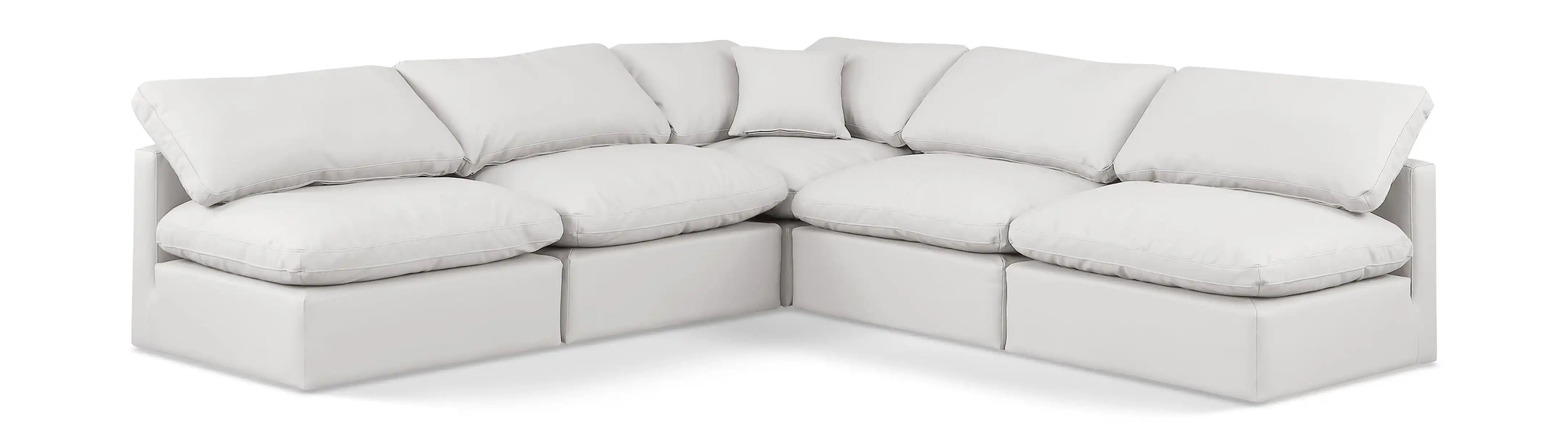 Indulge - Faux Leather 5 Piece Modular Corner Armless Sectional - Best Buy Furniture