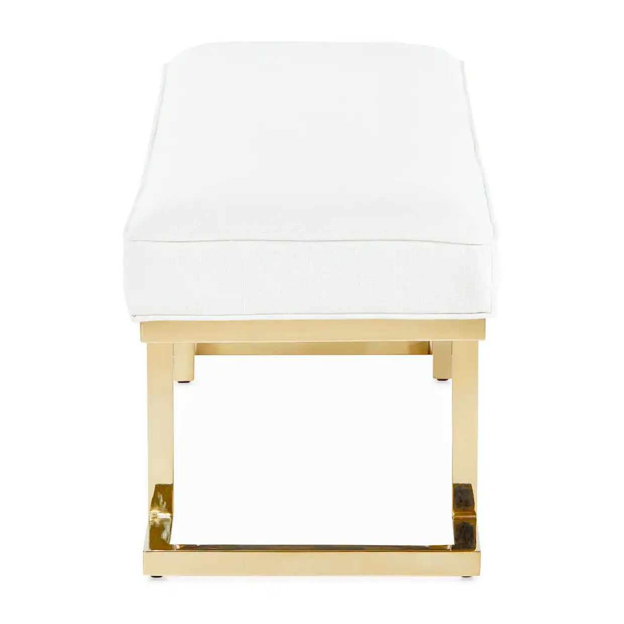 Belmont Place - Bed Bench - White / Gold - Best Buy Furniture