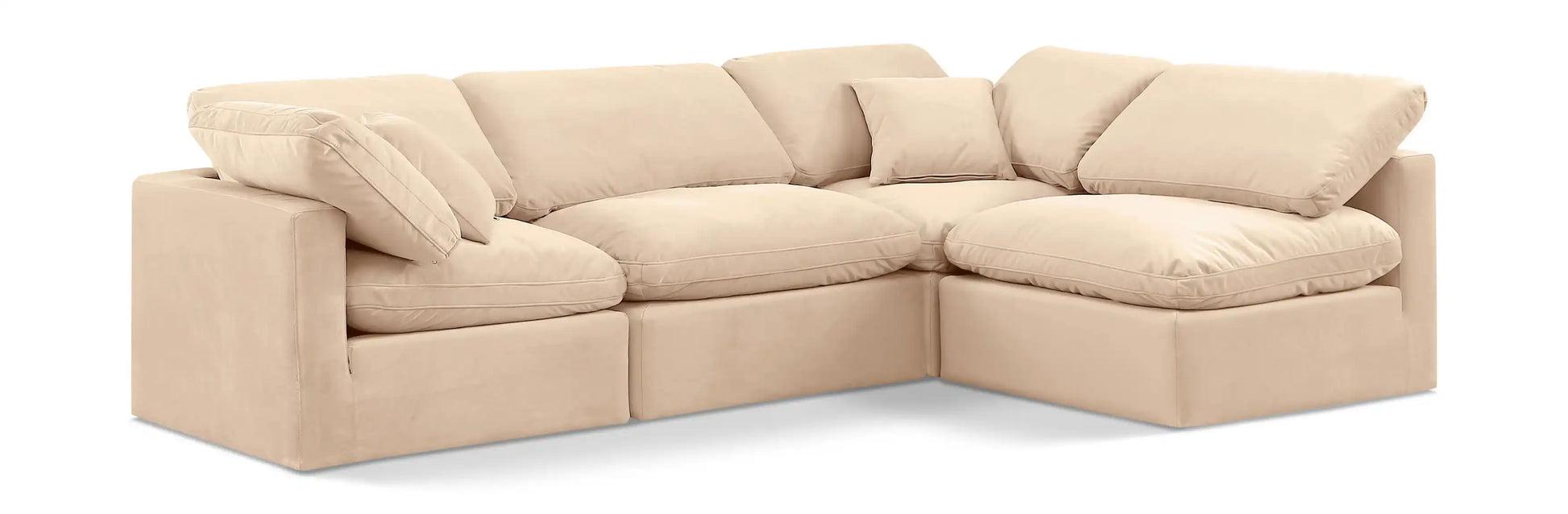 Indulge - Velvet 4 Piece Modular Sectional - Best Buy Furniture
