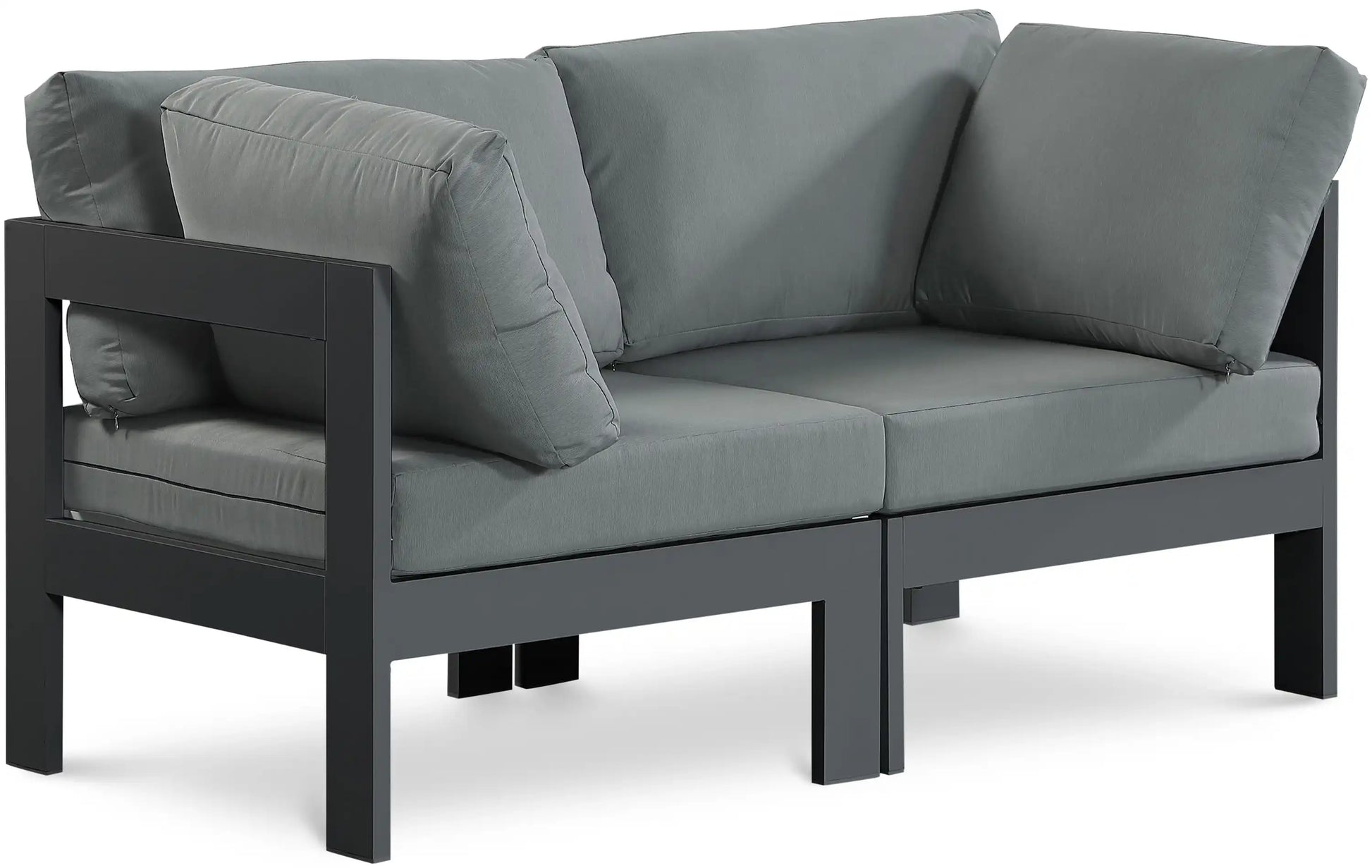 Nizuc - Outdoor Patio 2 Seat Modular Sofa With Gray Frame - Best Buy Furniture