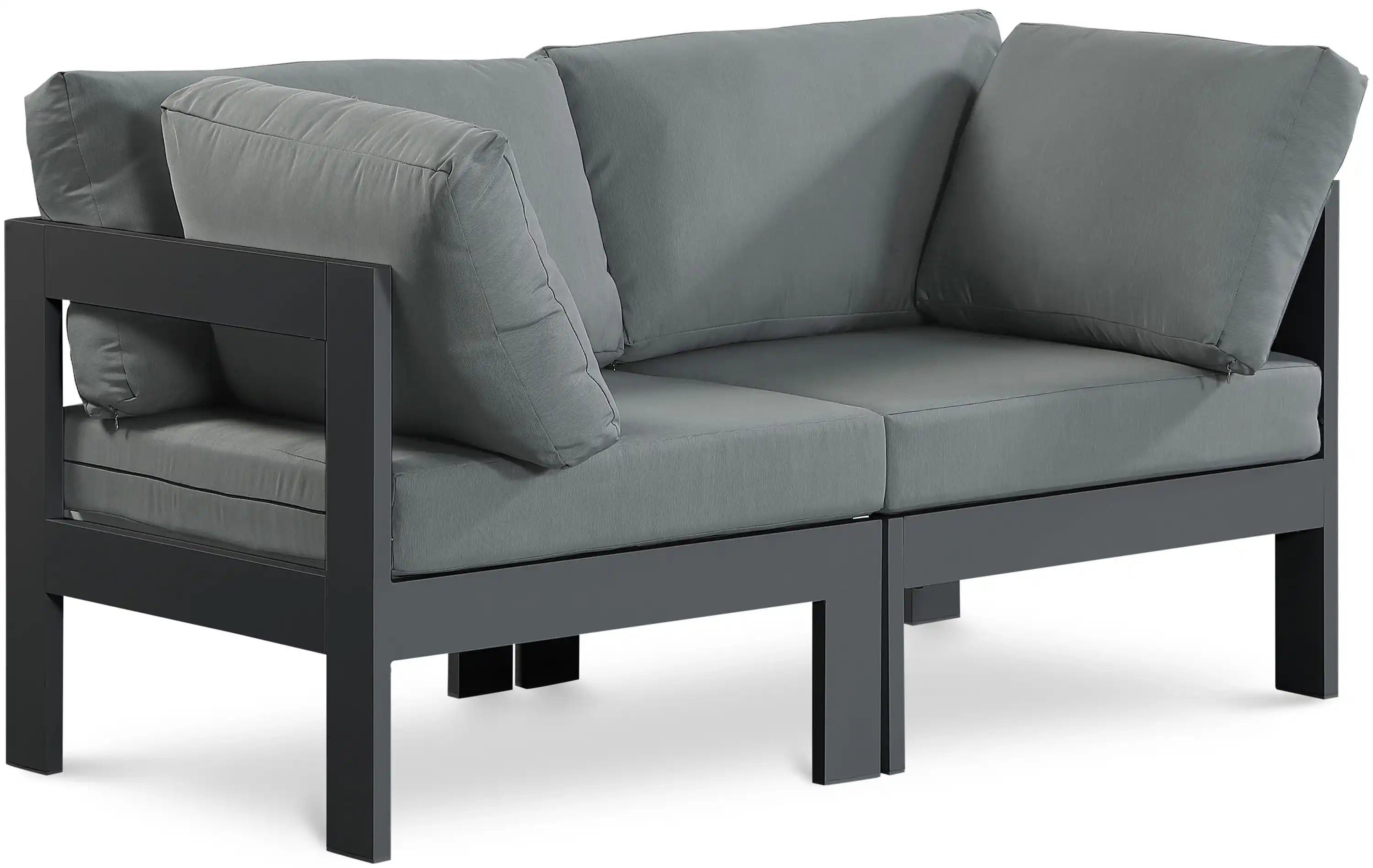Nizuc - Outdoor Patio 2 Seat Modular Sofa With Gray Frame - Best Buy Furniture