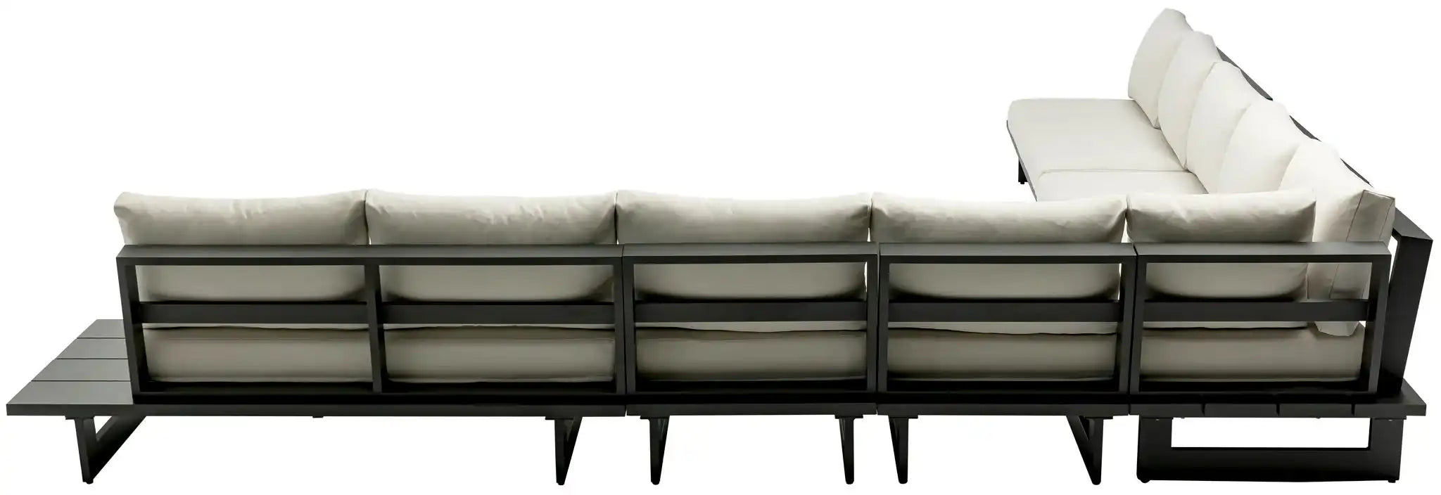 Maldives - 7 Piece Water Resistant Outdoor Patio Modular Sectional With Gray Base