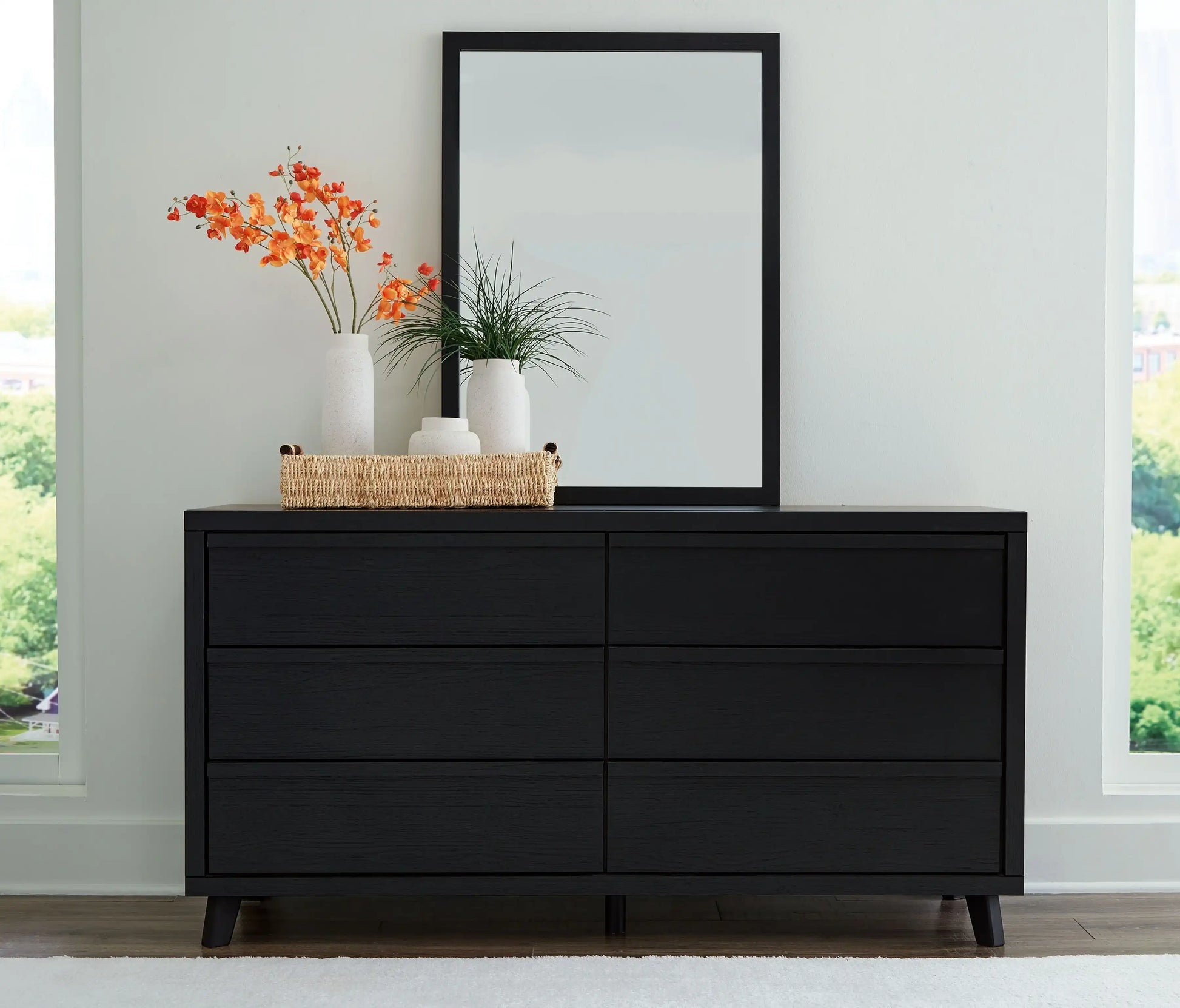Danziar - Dresser And Mirror - Black - Best Buy Furniture