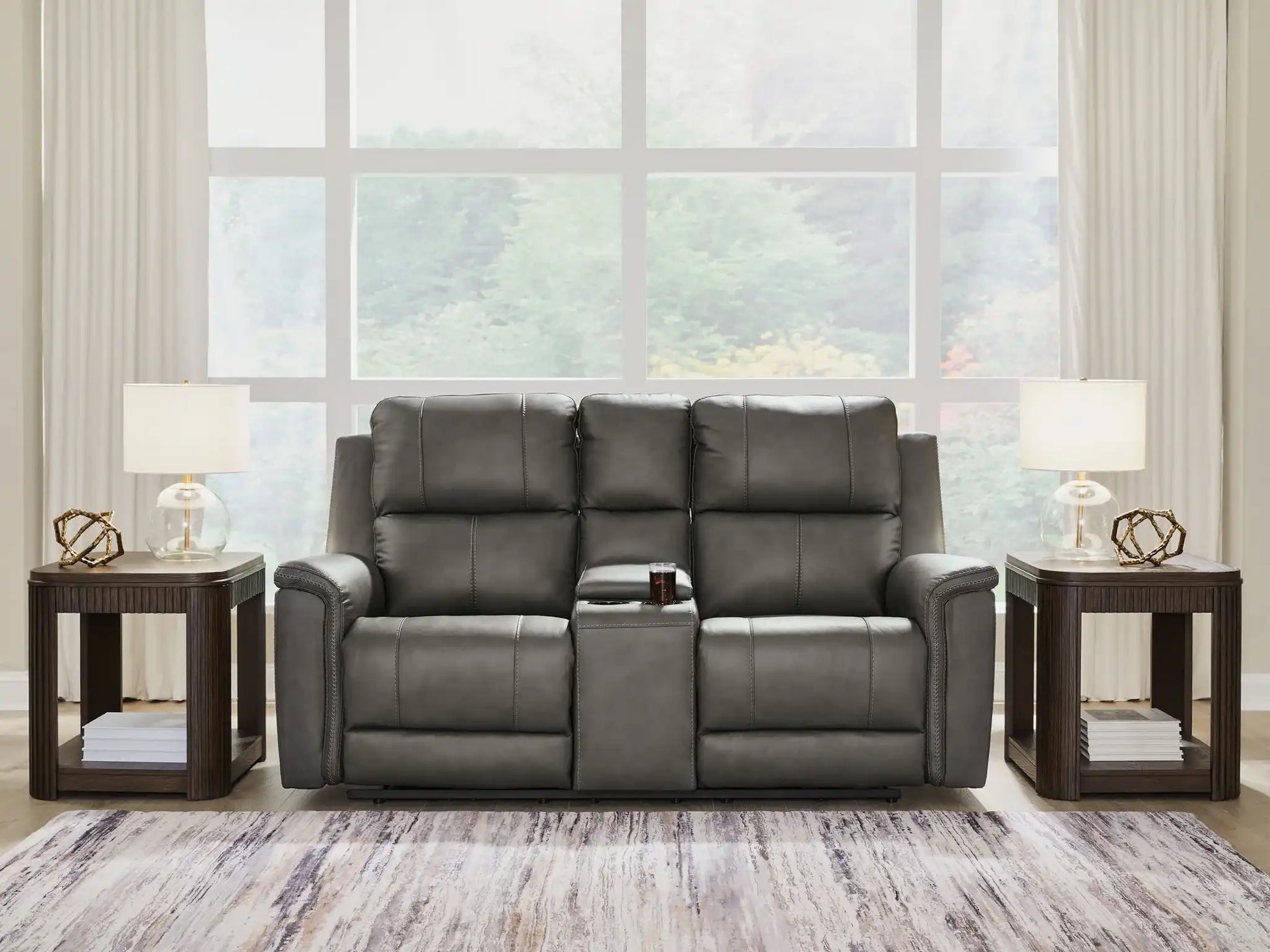 Bleckley - Power Reclining Loveseat With Console / Adjustable Headrest - Best Buy Furniture