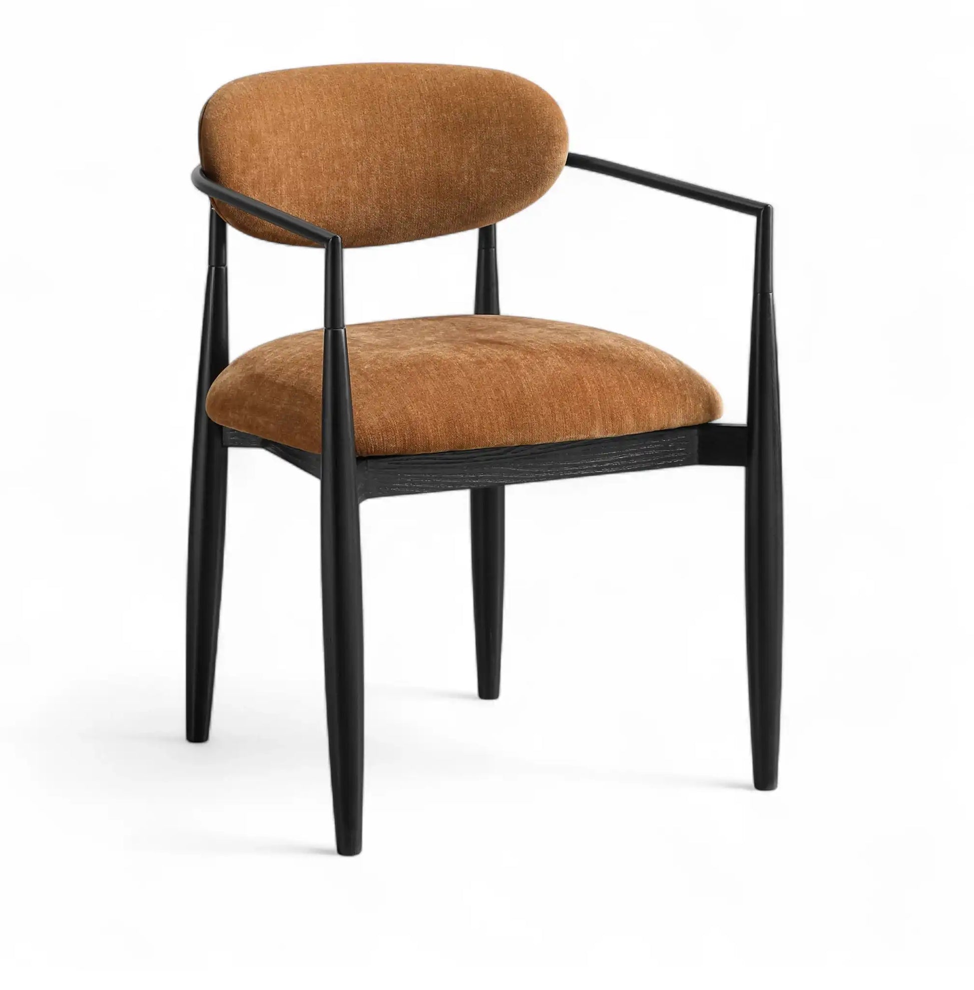 Riccio - Fabric Dining Arm Chair (Set of 2) - Black Frame - Best Buy Furniture