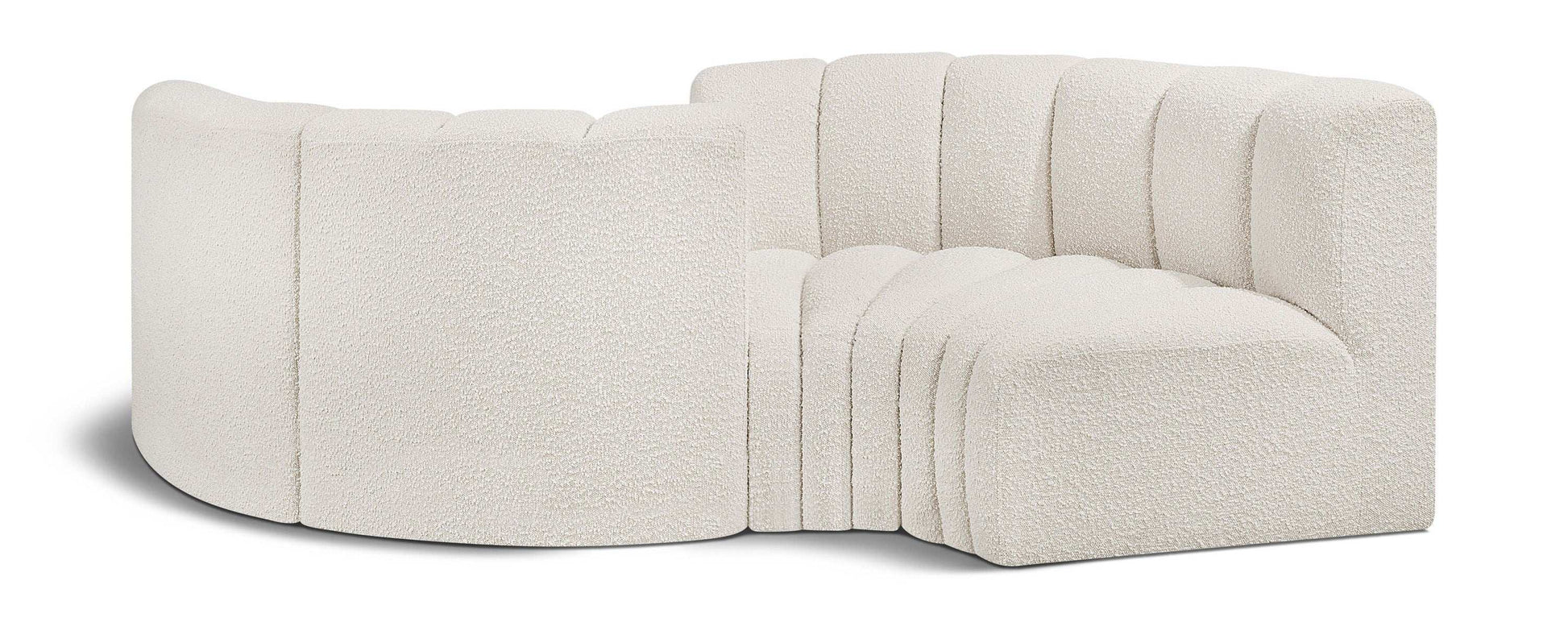 Arc - Boucle Fabric 4 Piece Curved Modular Sofa - Best Buy Furniture
