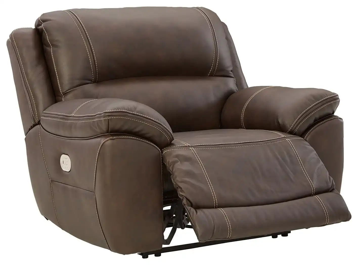 Dunleith - Zero Wall Recliner w/PWR HDRST - Chocolate - Best Buy Furniture