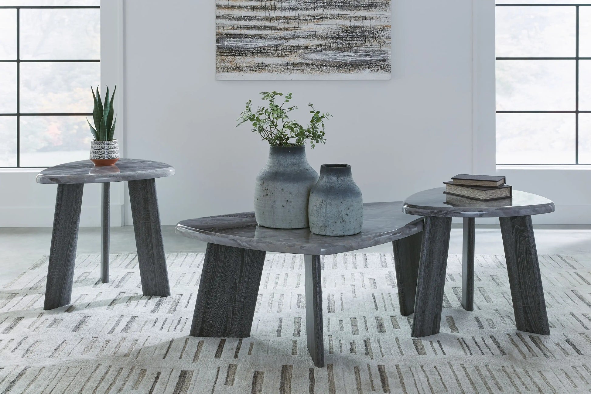 Bluebond - Occasional Table Set (Set of 3) - Gray - Best Buy Furniture