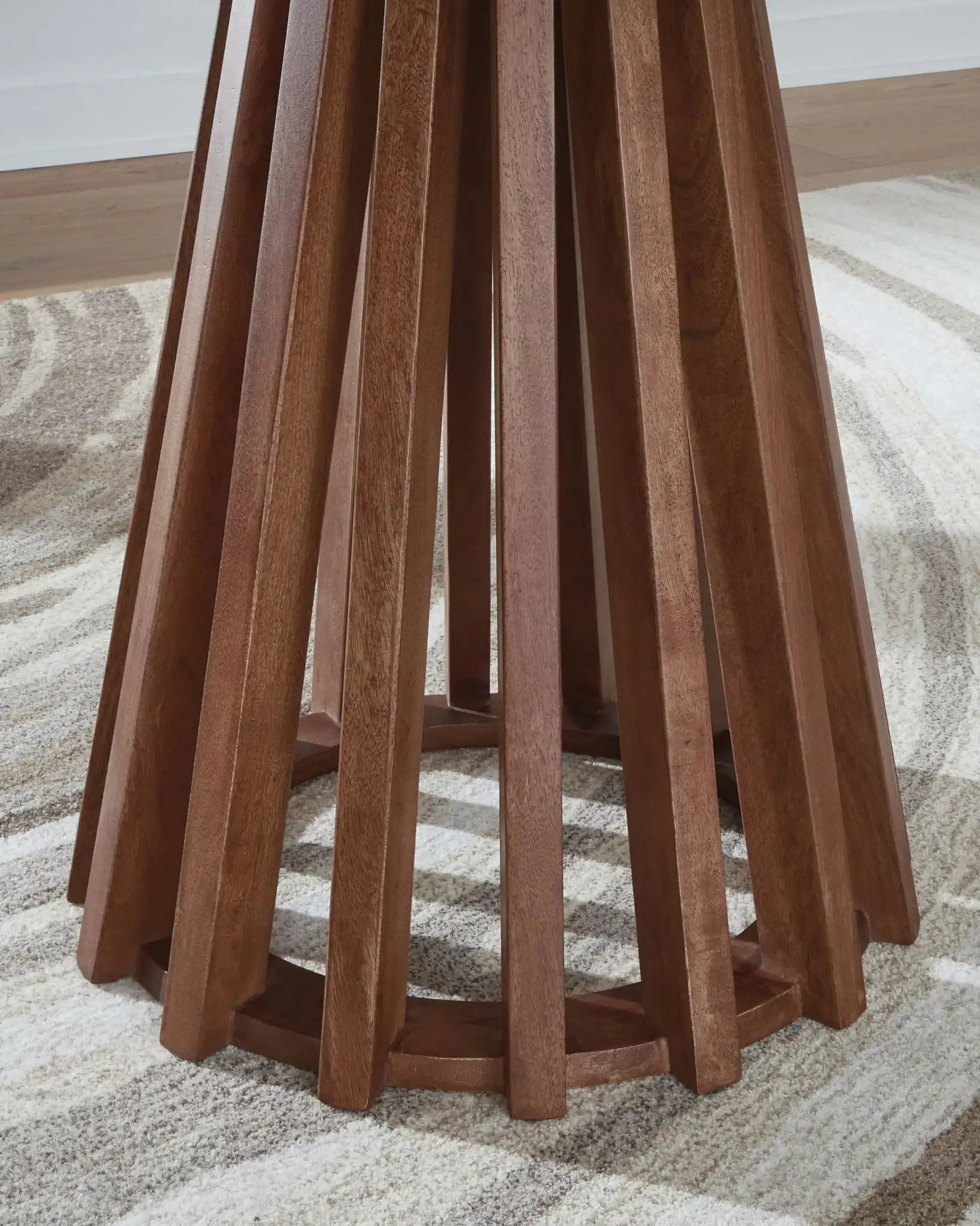 Kallari - Round End Table - Warm Brown / Black - Best Buy Furniture