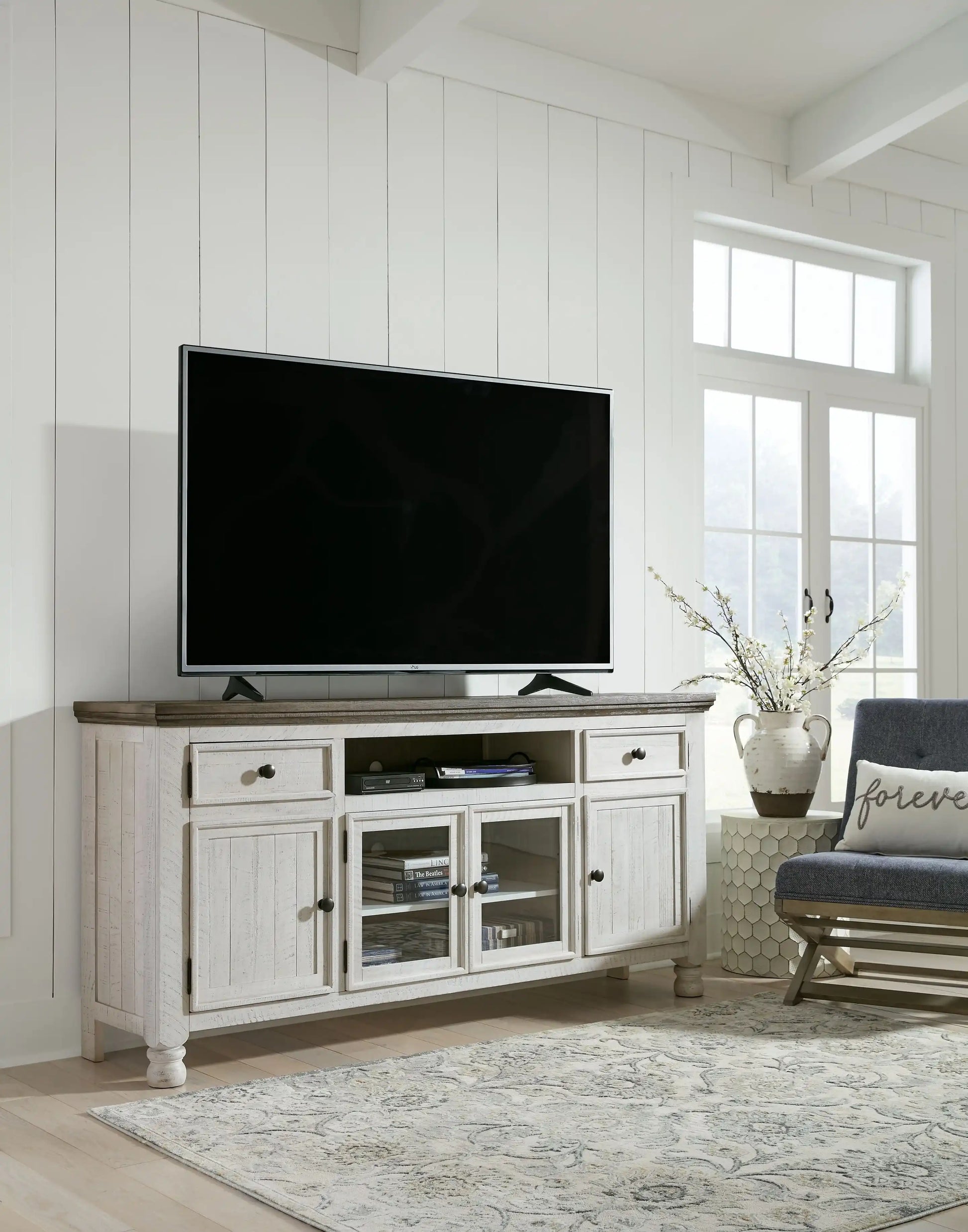 Havalance - Extra Large TV Stand - 4 Doors - Brown / Beige - Best Buy Furniture