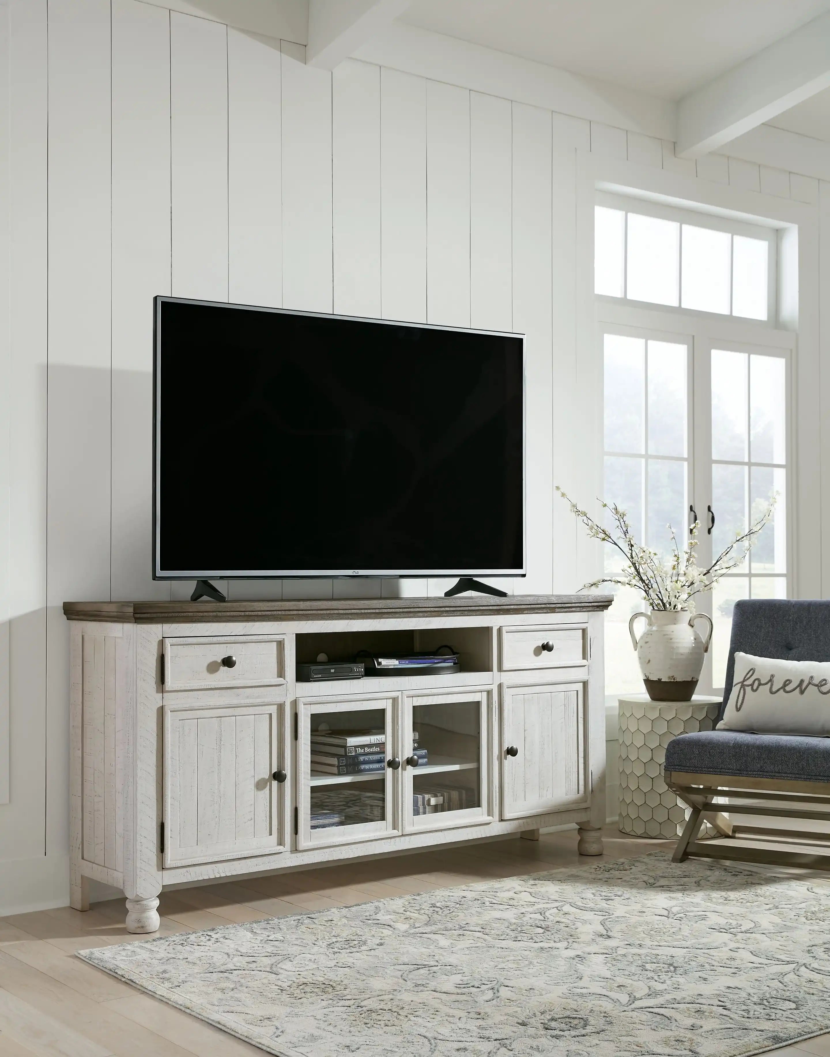 Havalance - Extra Large TV Stand - 4 Doors - Brown / Beige - Best Buy Furniture