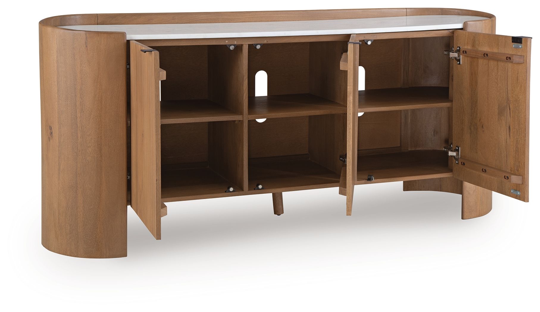 Fitzroy - Accent Cabinet - Brown / White - Best Buy Furniture