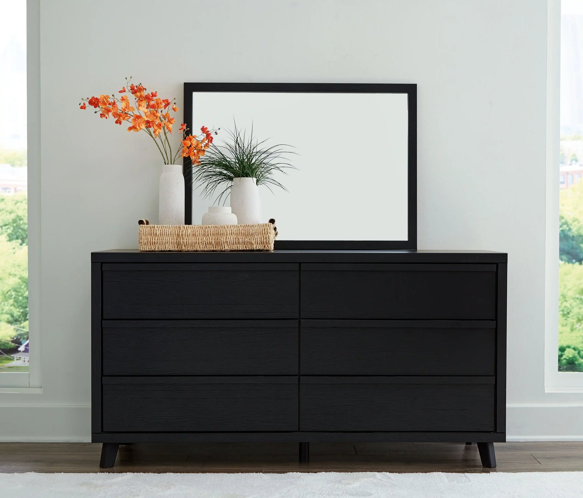 Danziar - Dresser And Mirror - Black - Best Buy Furniture
