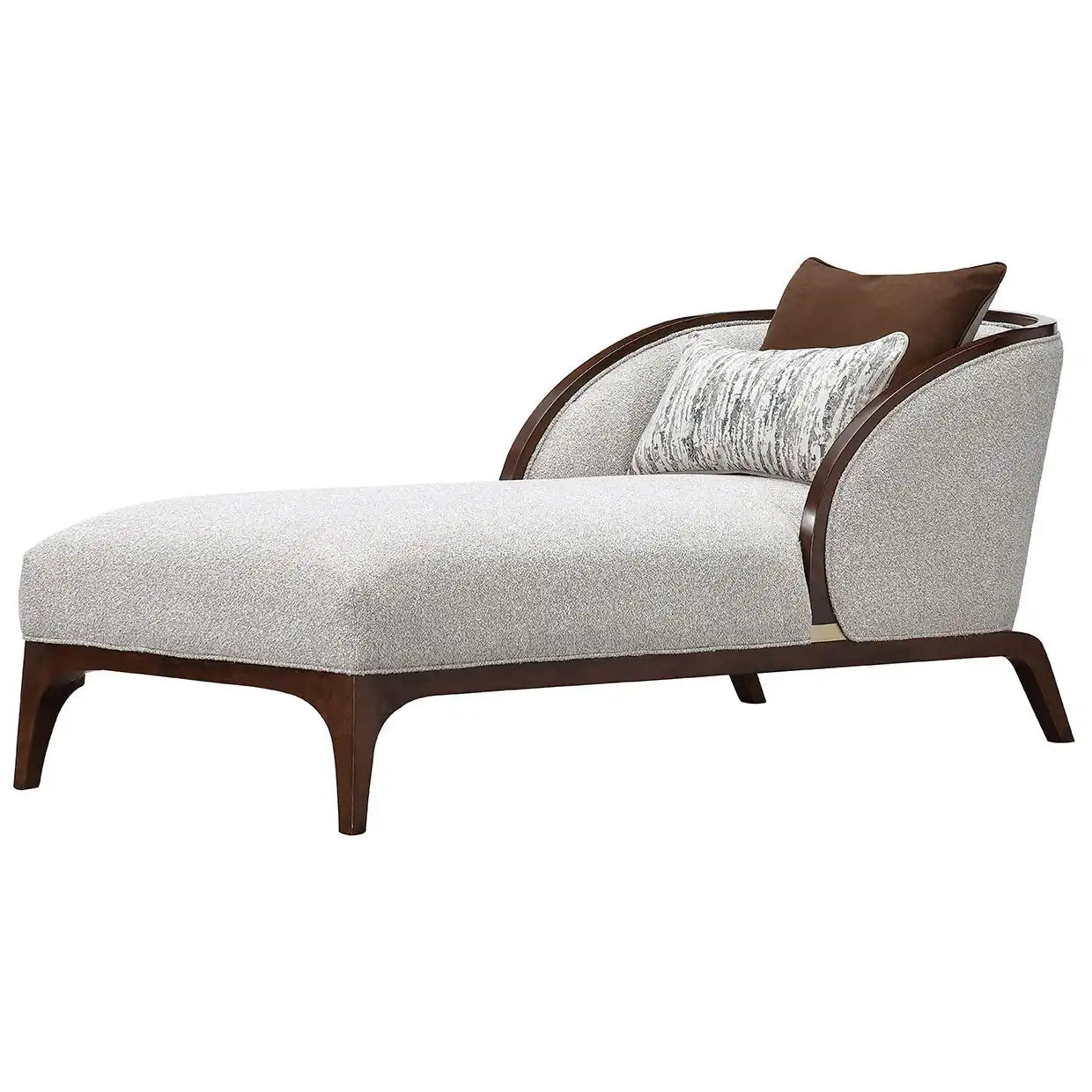 Houston - Chaise - Pebble / Walnut - Best Buy Furniture