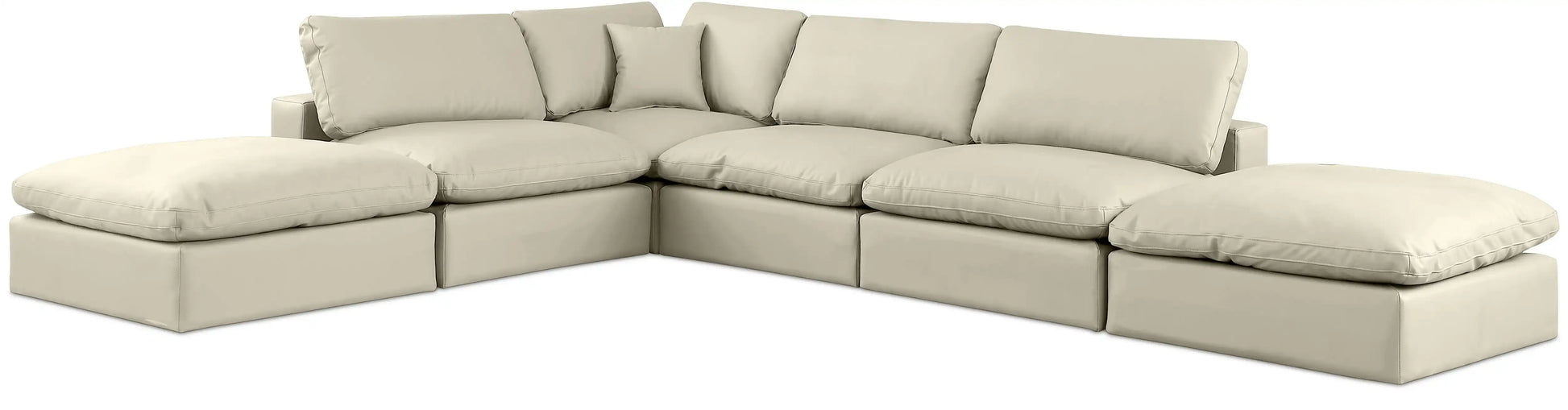 Comfy - 6 Piece Faux Leather Modular Sectional - Best Buy Furniture