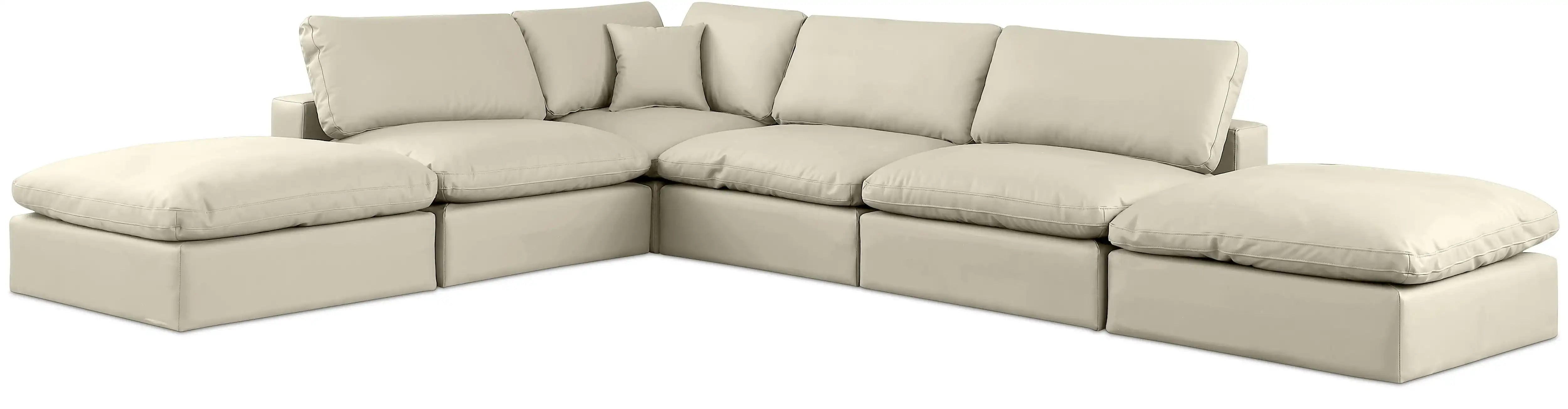 Comfy - 6 Piece Faux Leather Modular Sectional - Best Buy Furniture