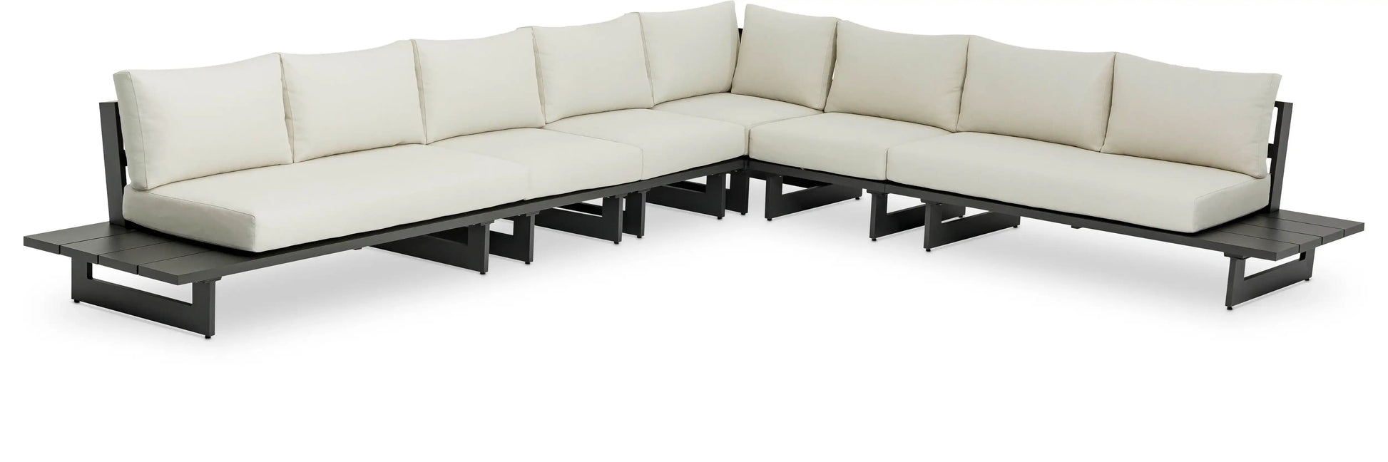 Maldives - 6 Piece Water Resistant Outdoor Patio Modular Sectional With Gray Base - Best Buy Furniture