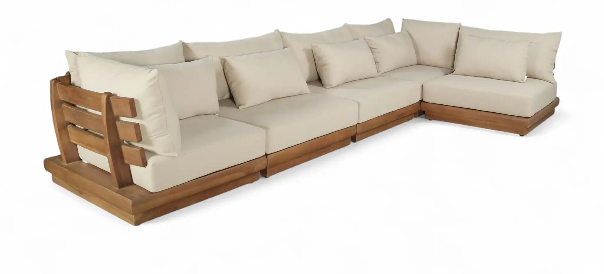 Mirella - 5 Piece Water Resistant Fabric Upholstered Outdoor Patio Modular Sectional - Best Buy Furniture