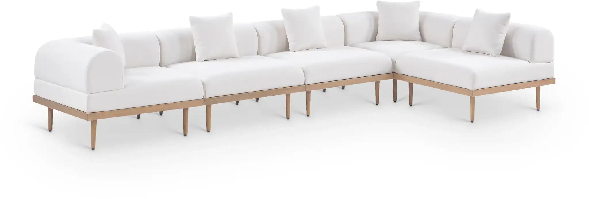 Laguna - 5 Piece 106.5" Upholstered Outdoor Patio Modular Sectional - Best Buy Furniture