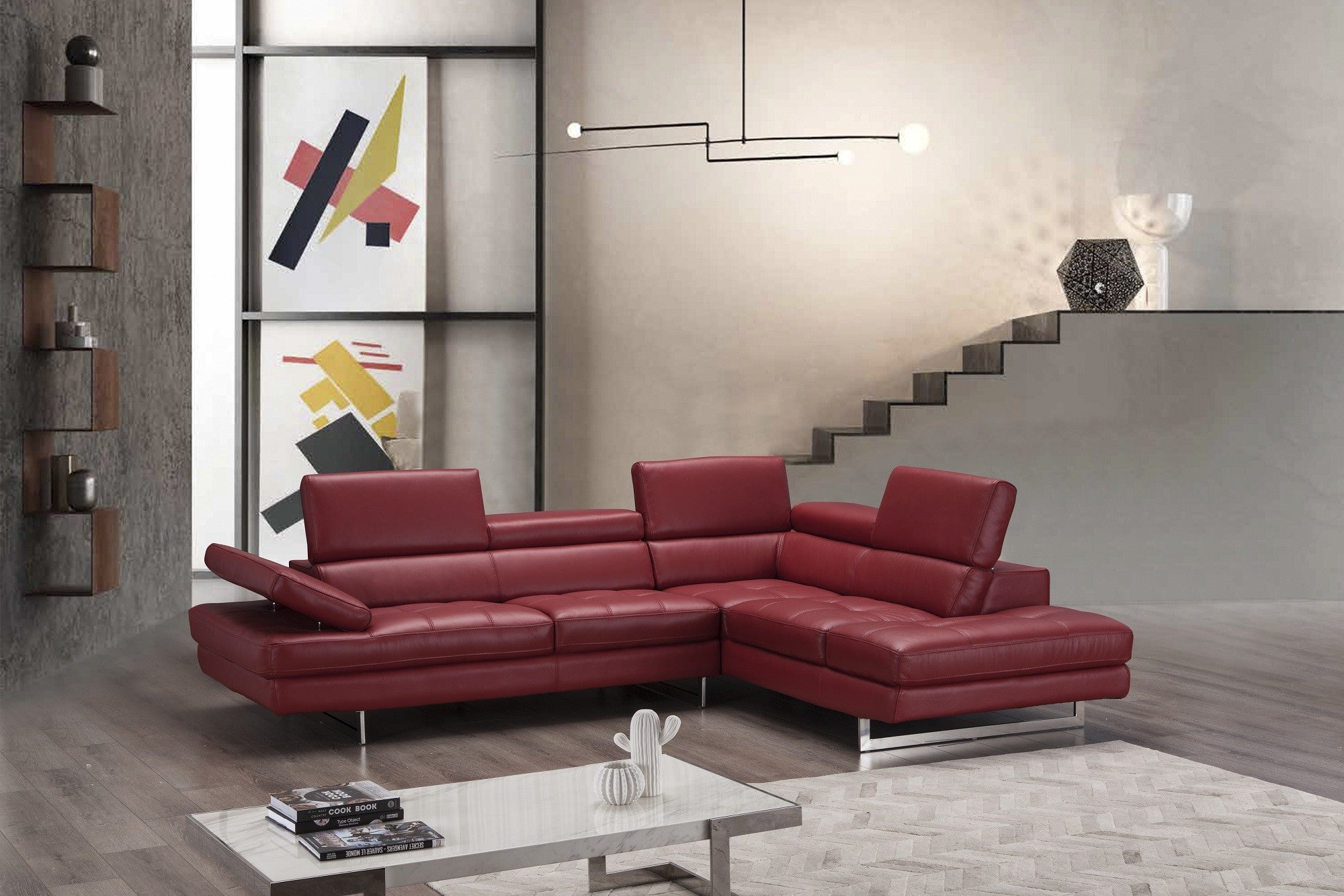 Avelino Modern Italian Leather Sectional J&M- A761