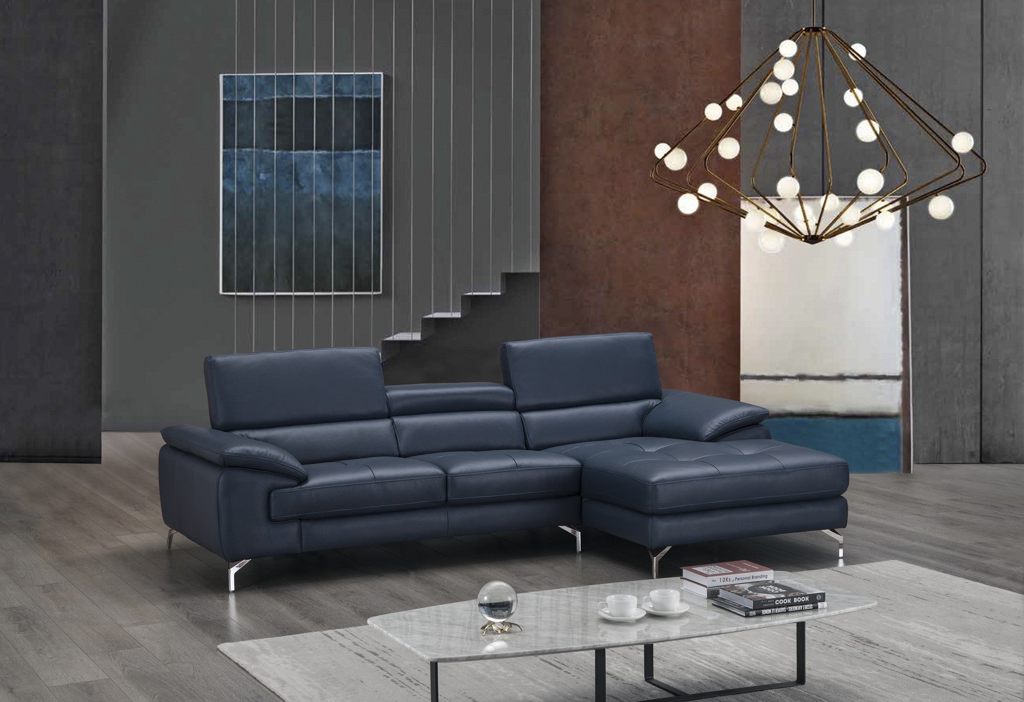 Lucente Premium Leather Sectional J&M- A973b
