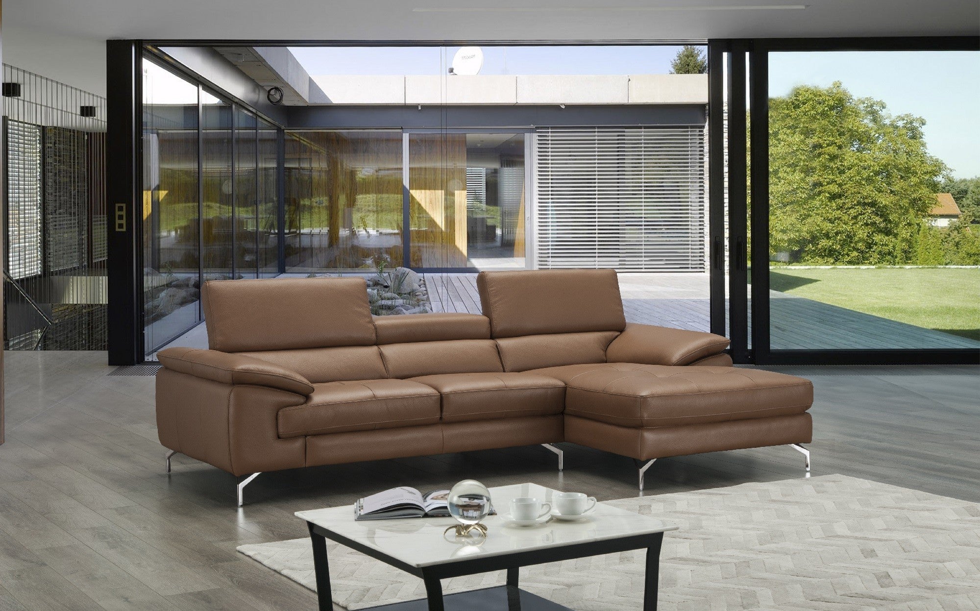 Lucente Premium Leather Sectional J&M- A973b