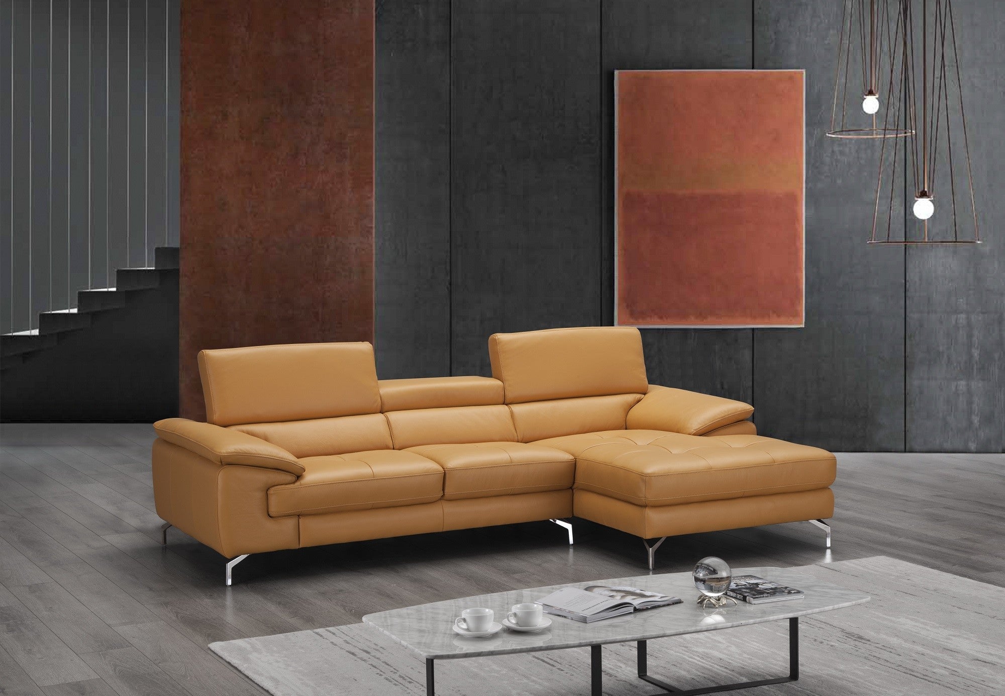 Lucente Premium Leather Sectional J&M- A973b