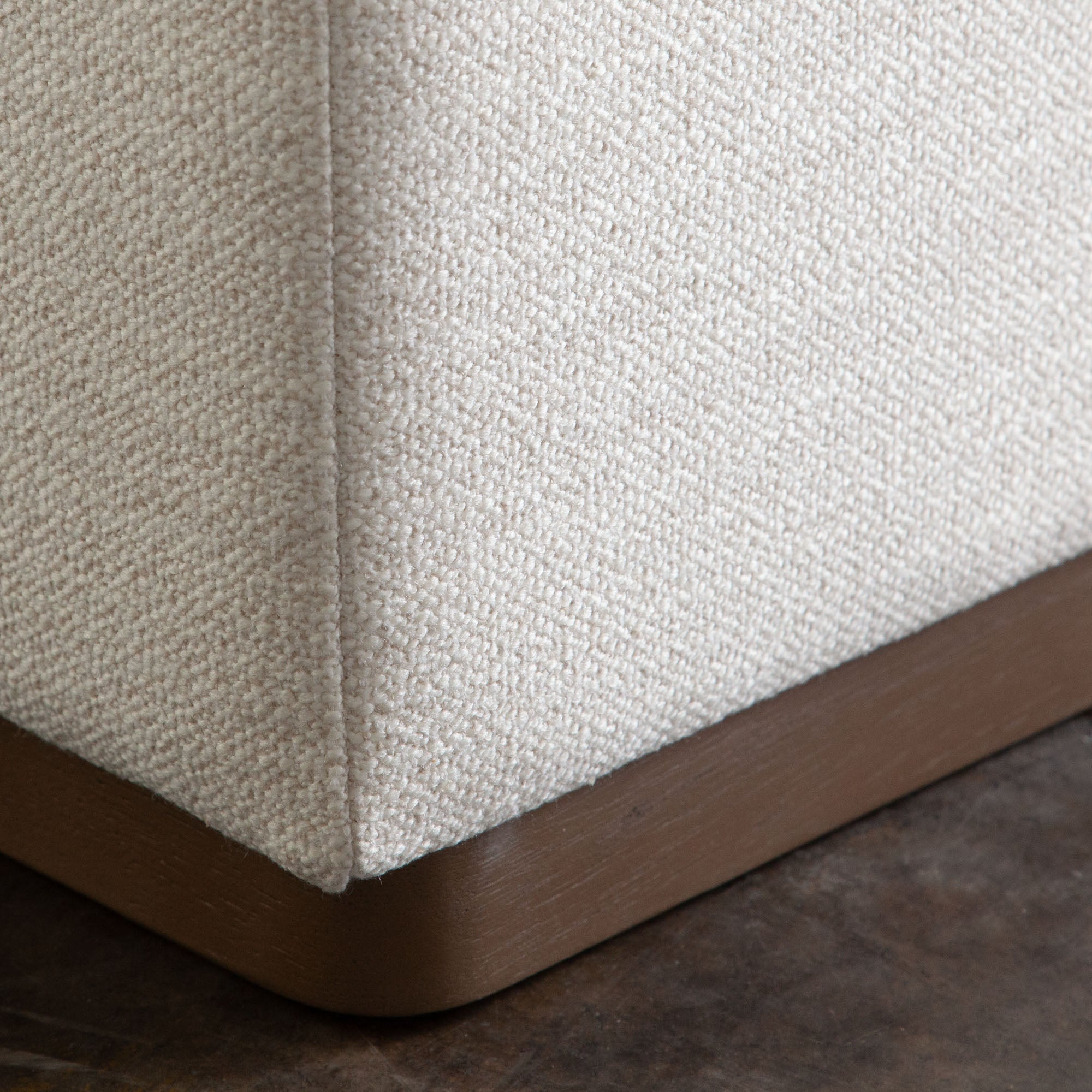 Aspen Armless Chair in Cream Polyester Fabric with Wood Trim by Diamond Sofa