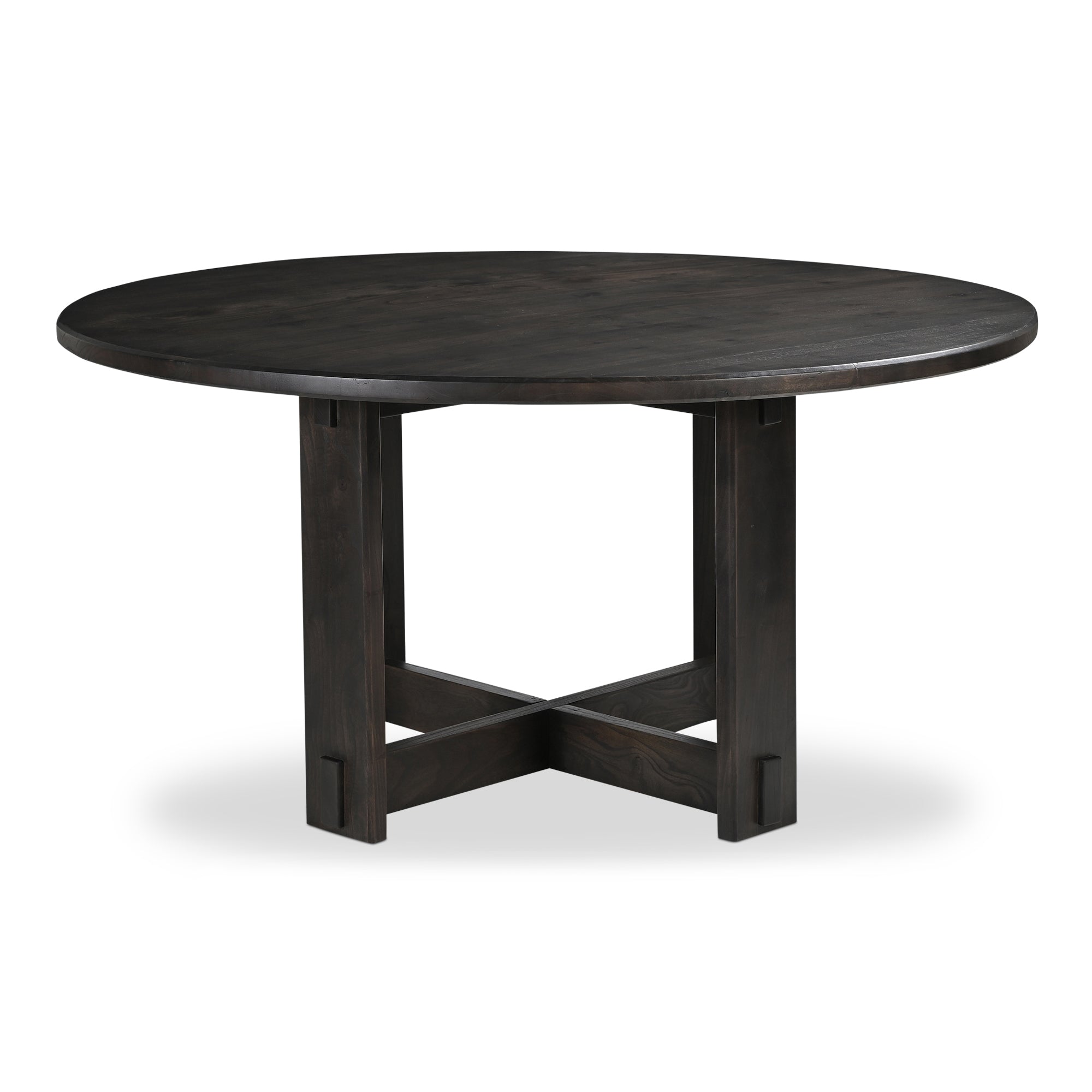 Glenn Round Dining Table Dark Brown - Moes Home