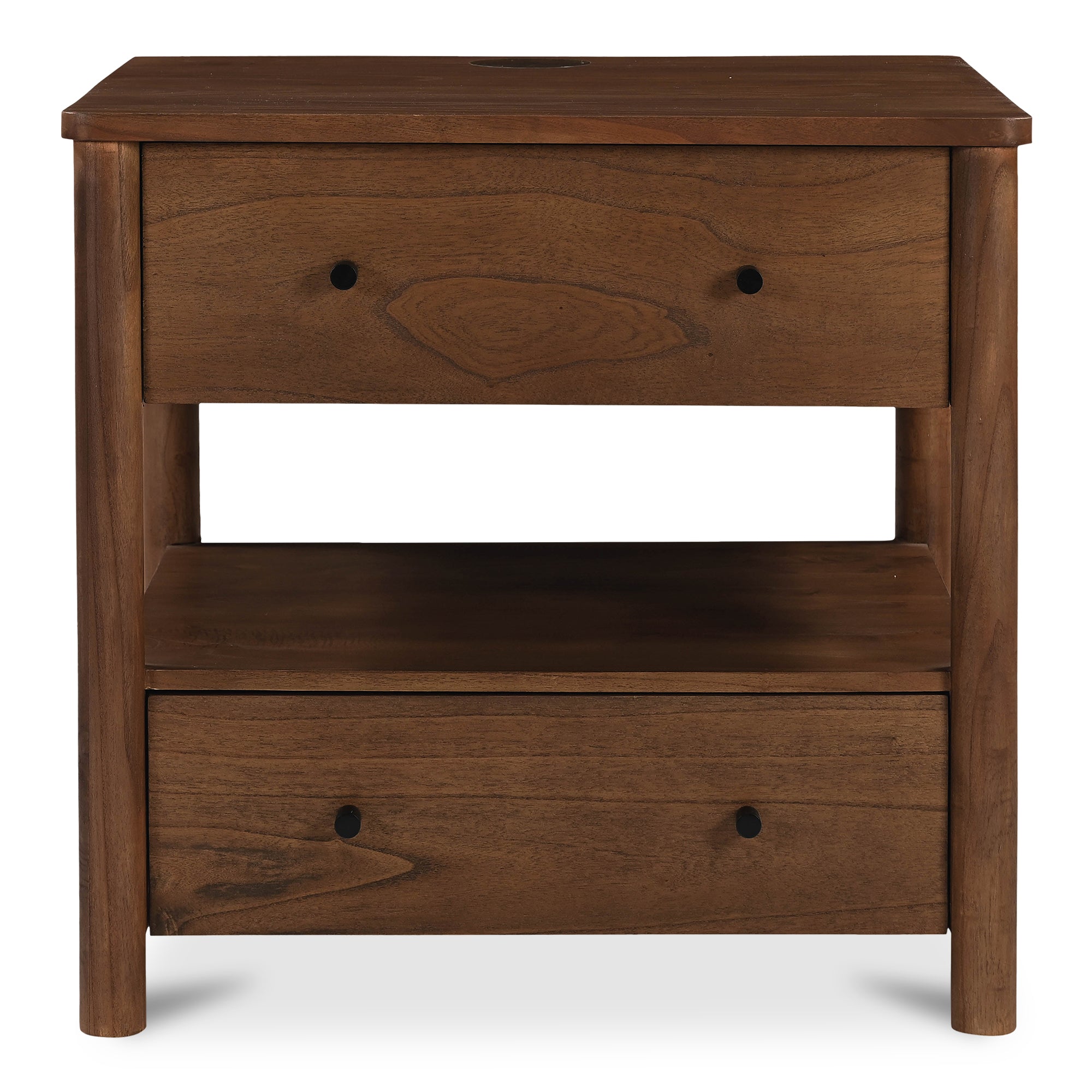 Lottie Charging Nightstand Brown - Moes Home