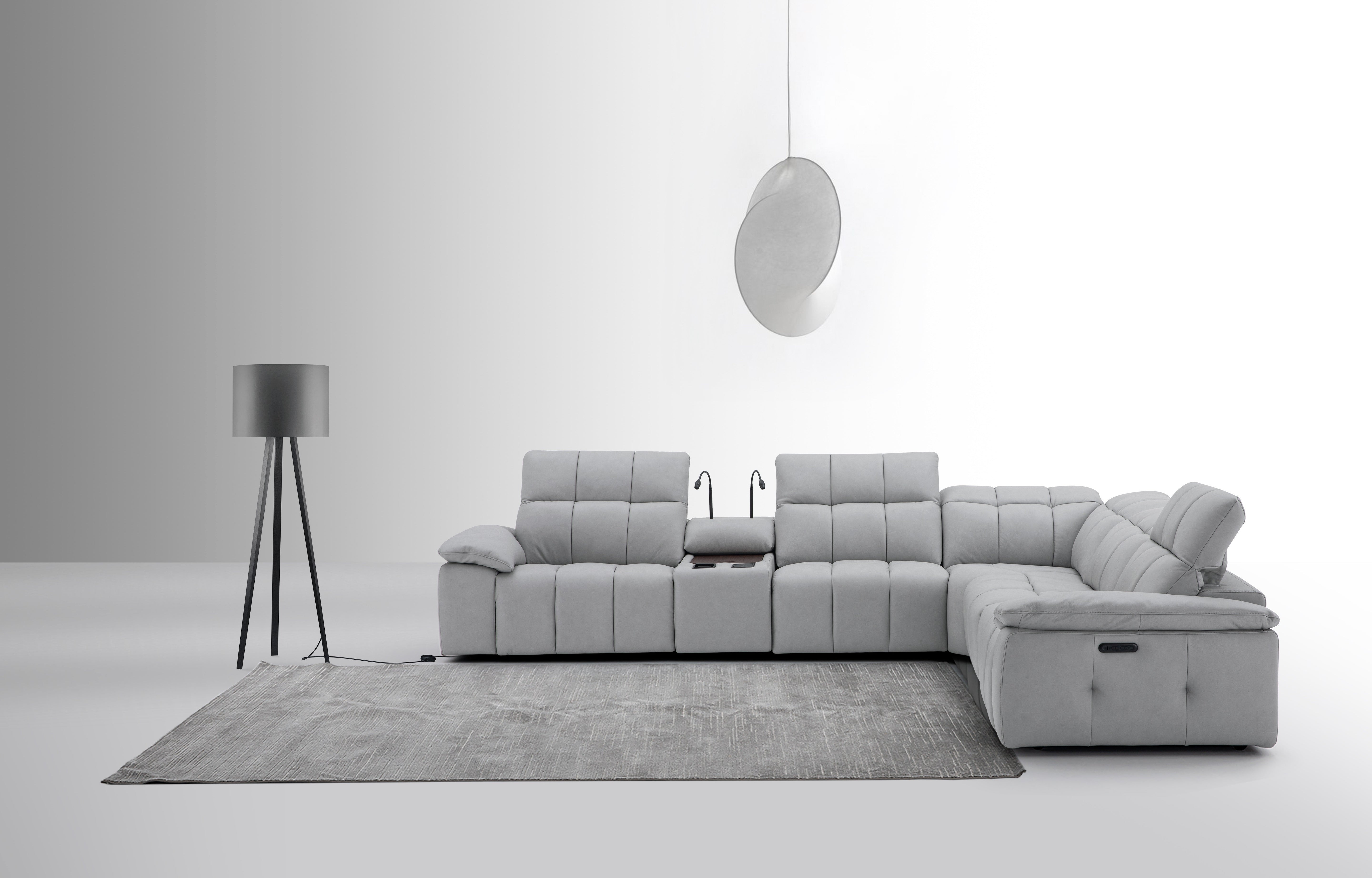 Beaumont Leather Reclining Sectional- J&M