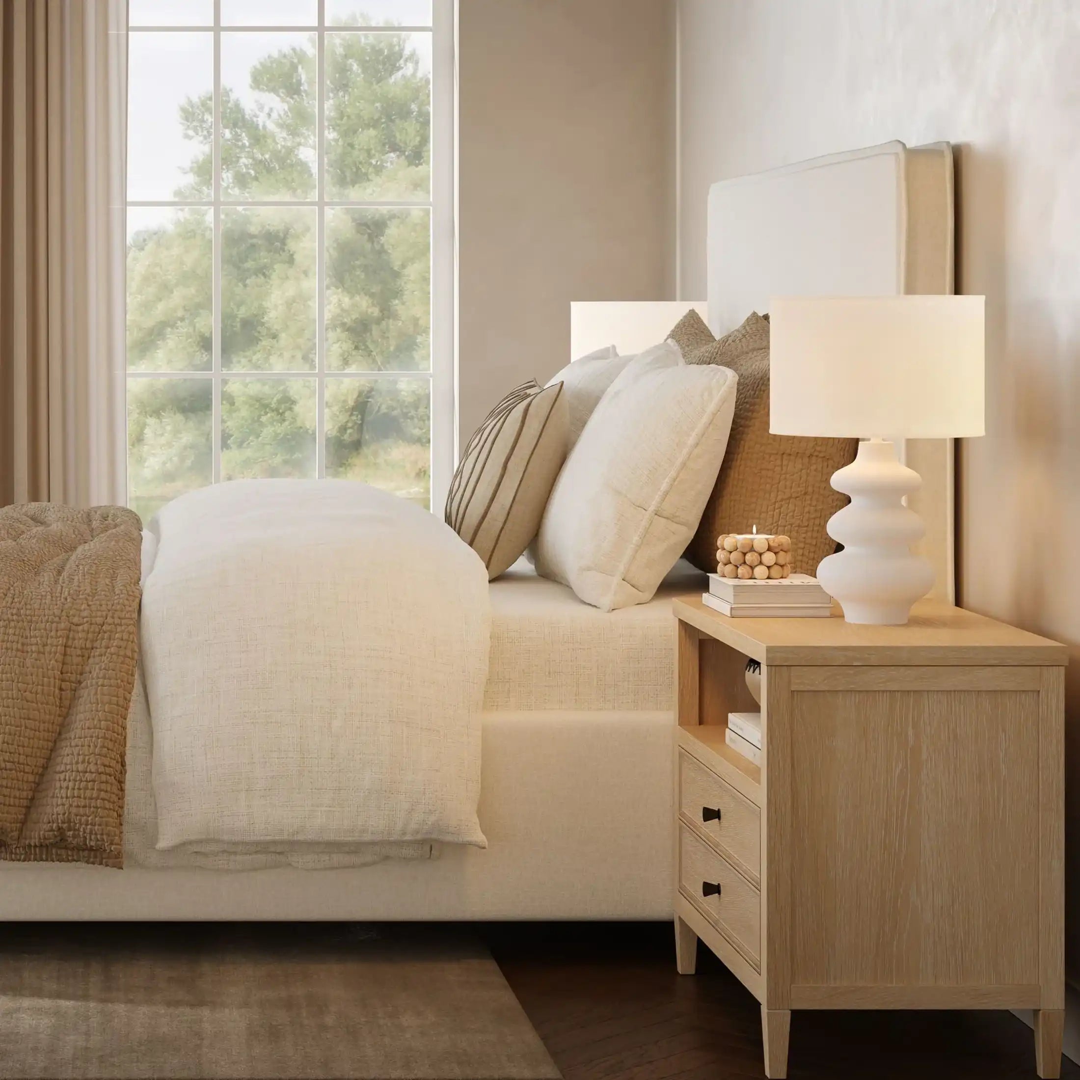 Bristol Park Whitewashed Oak Wood Large Nightstand - Best Buy Furniture