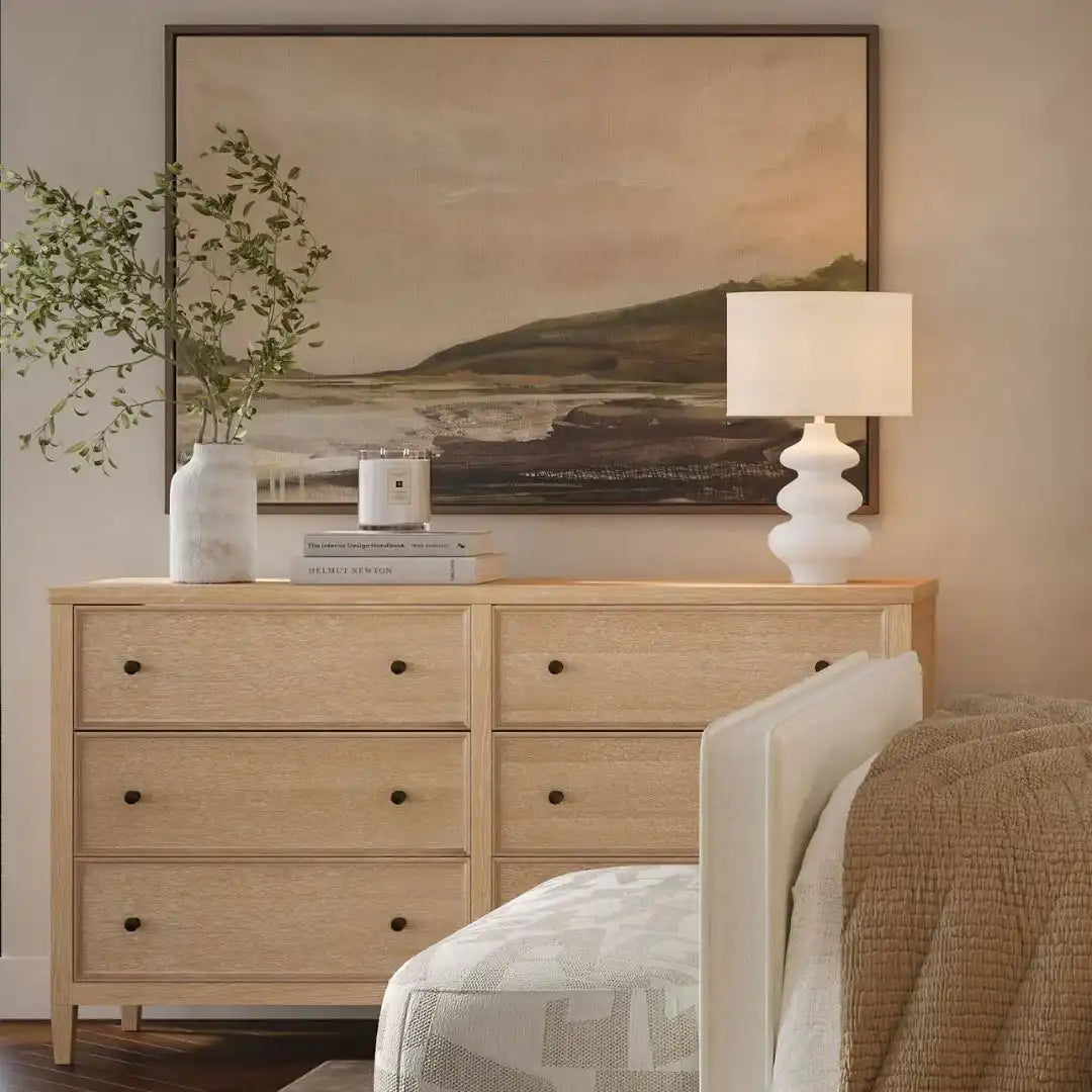 Bristol Park Whitewashed Oak Wood Dresser - Best Buy Furniture