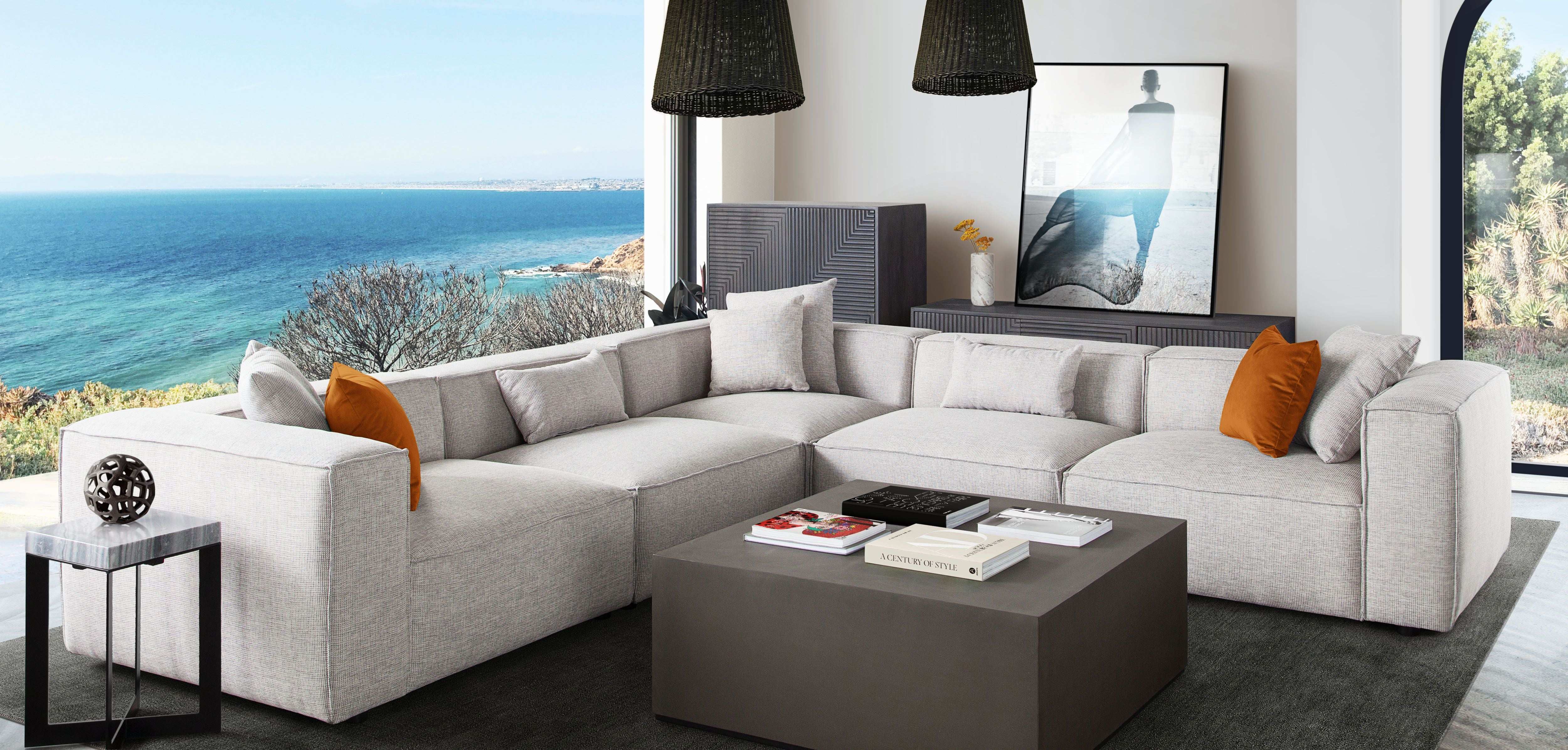 Vice 5 Piece Modular Sectional – Barley Fabric - Best Buy Furniture