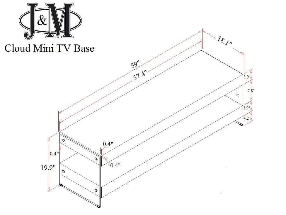 Cloud Mini TV Base in High Gloss J&M
