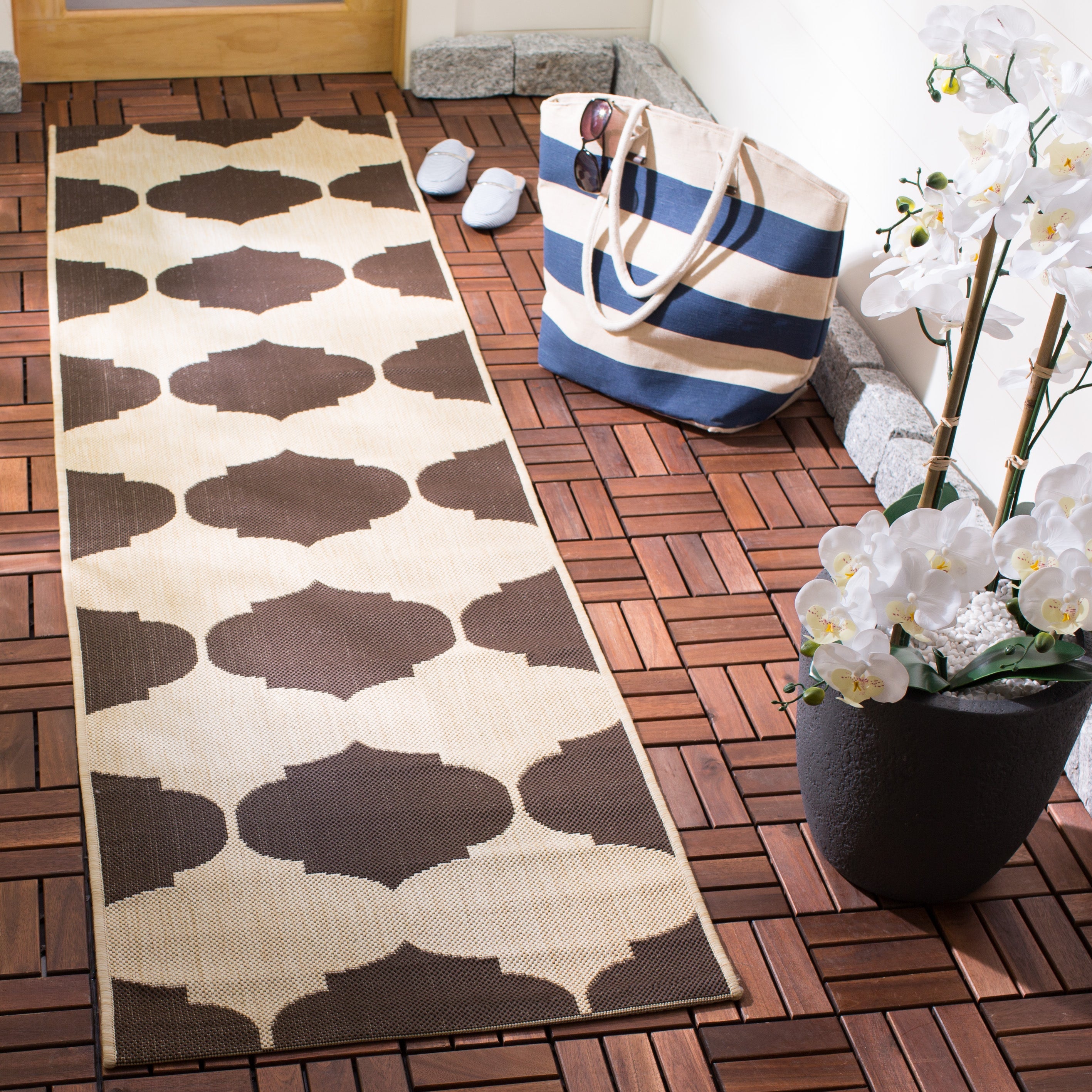 COURTYARD 6162-402 BEIGE CHOCOLATE