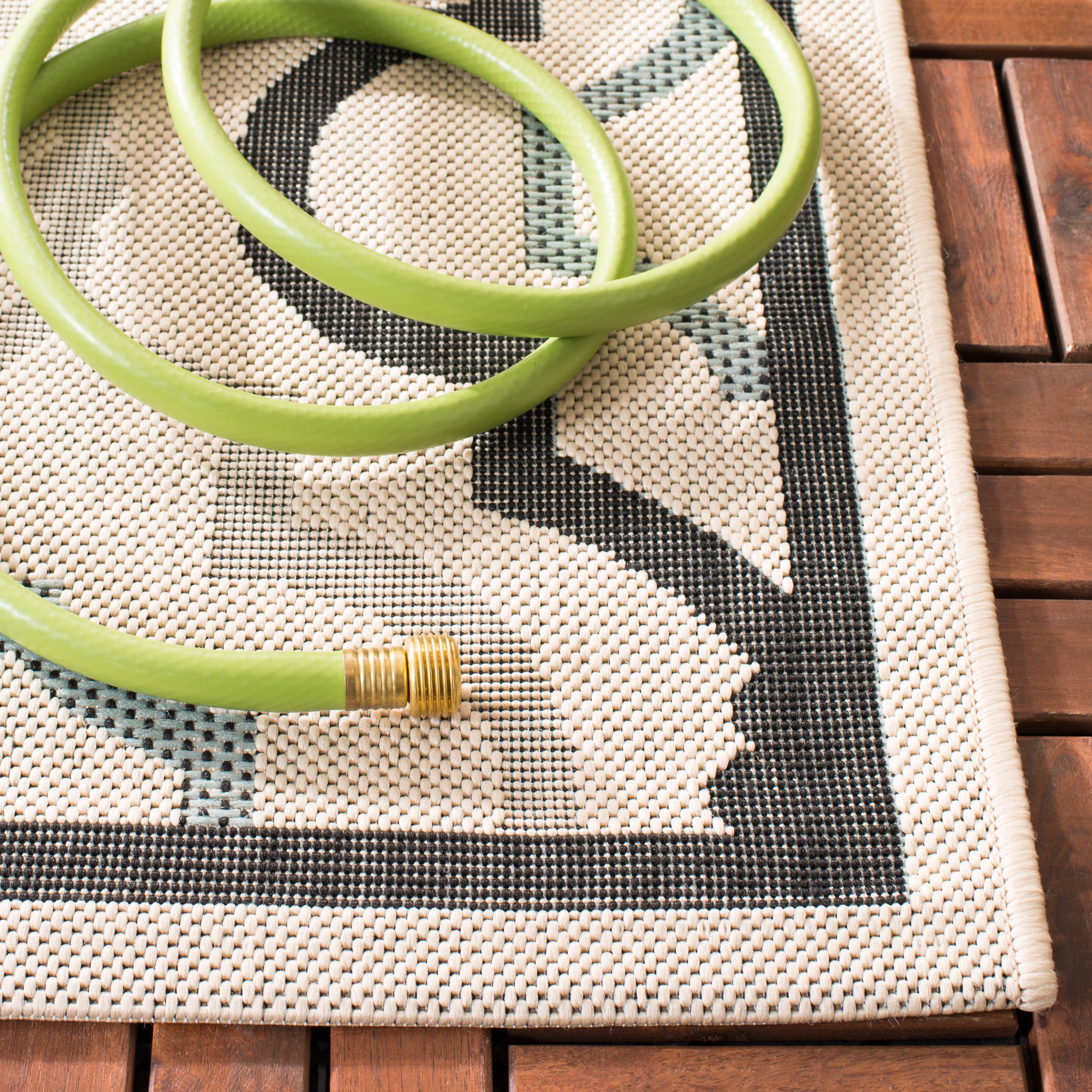 COURTYARD 7938-23621 ANTHRACITE BEIGE W/ AQUA WEFT