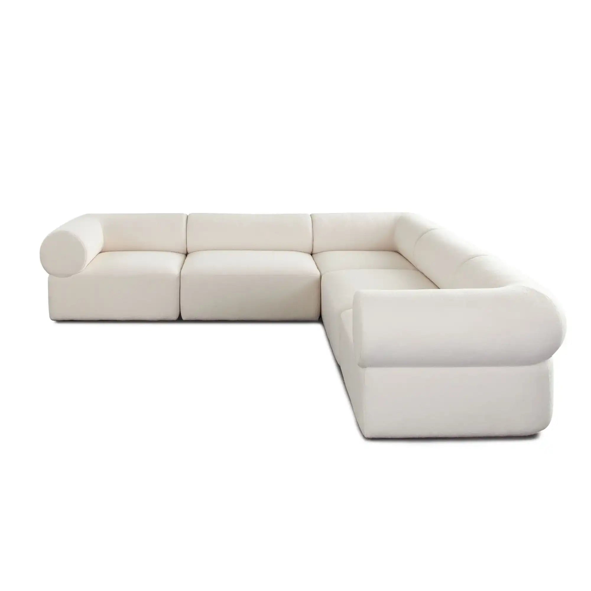 Zia 5 Piece Modular Sectional Sofa – Ivory Sherpa - Best Buy Furniture