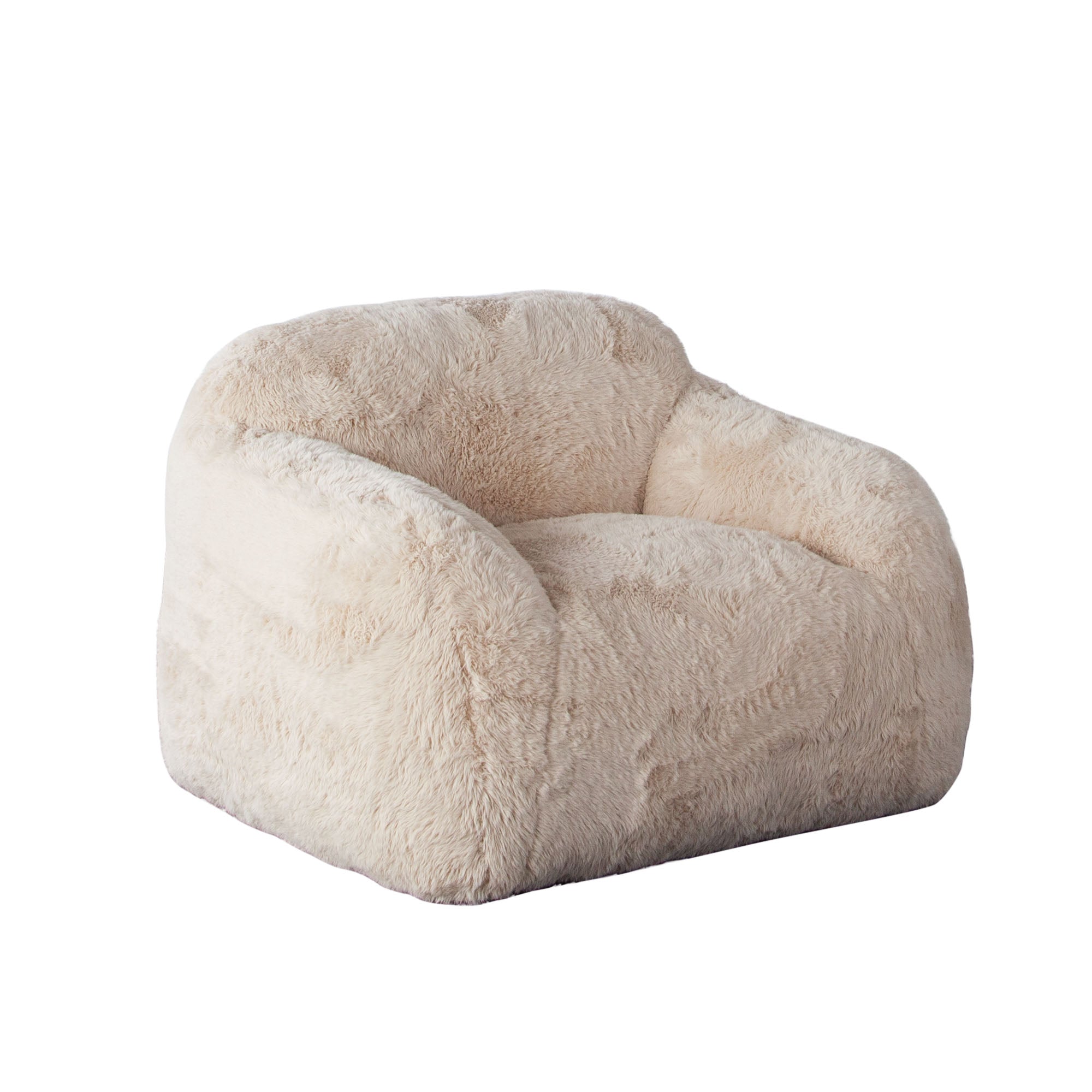 Dawson Accent Chair in Yak Sand Natural Faux Fur by Diamond Sofa