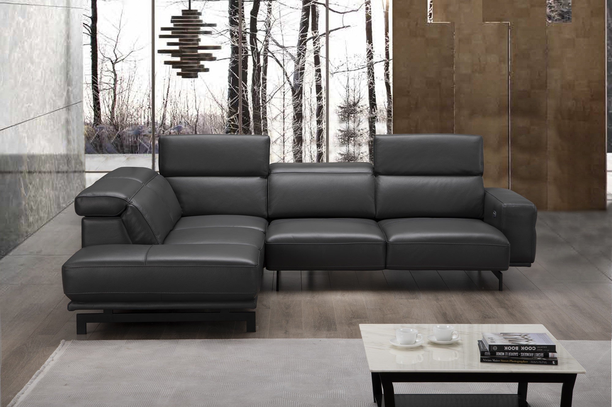 Davenport Leather Sectional J&M