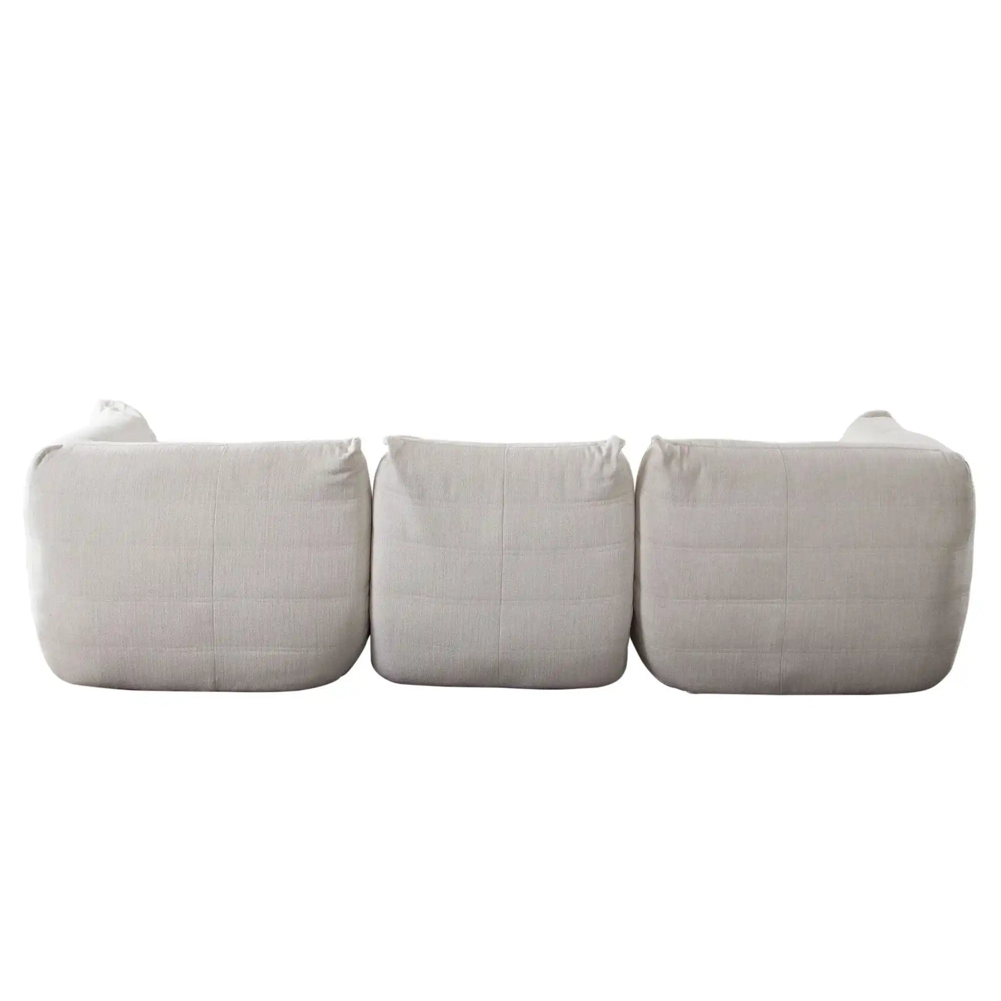 Ezra 3 Piece Modular Lounger – Cream Fabric - Best Buy Furniture
