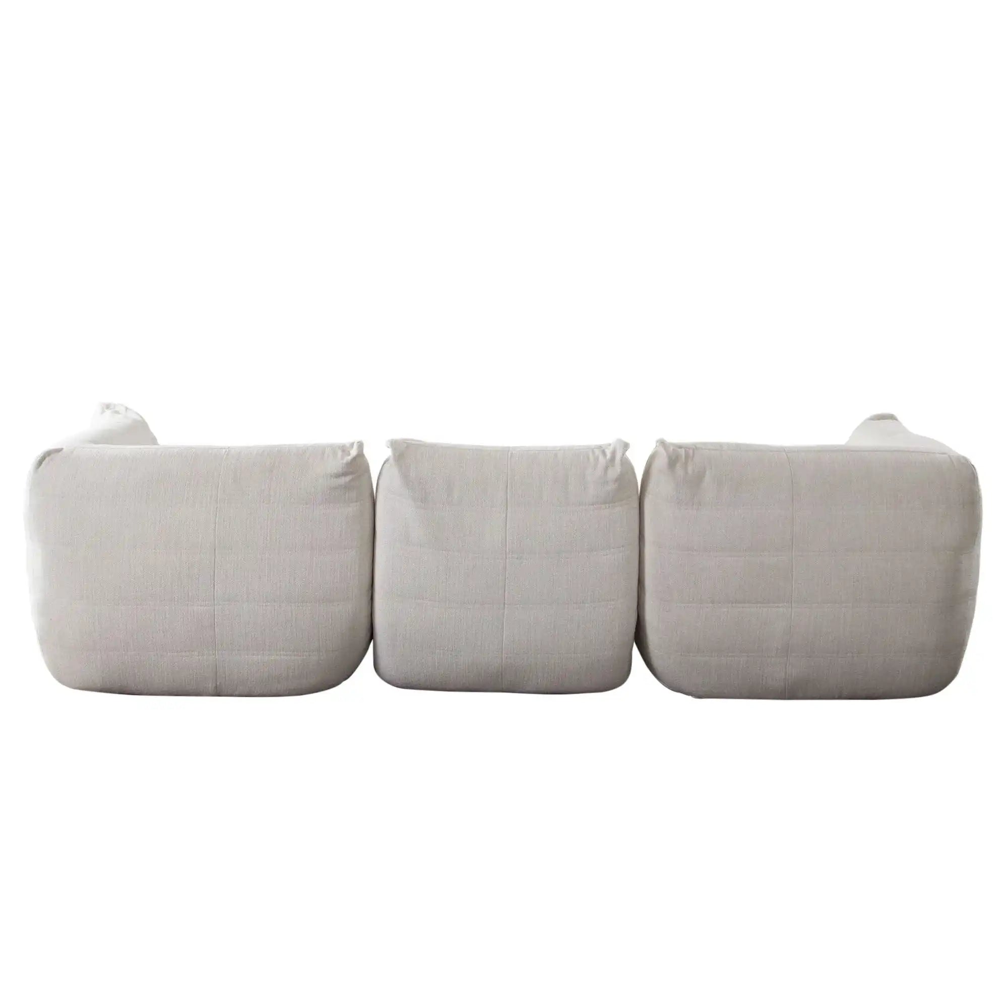 Ezra 3 Piece Modular Lounger – Cream Fabric - Best Buy Furniture