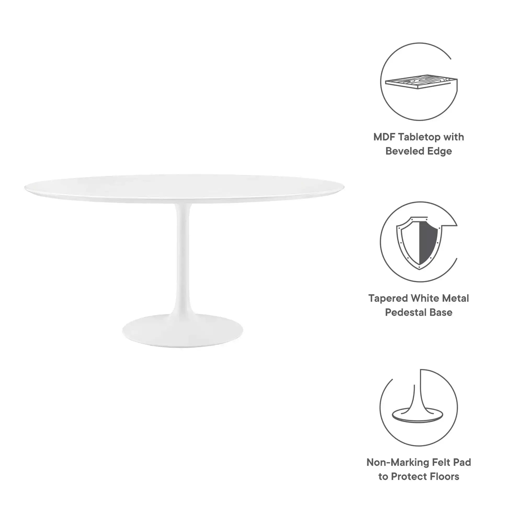 Lippa 60" Round Wood Dining Table by Modway - Best Buy Furniture
