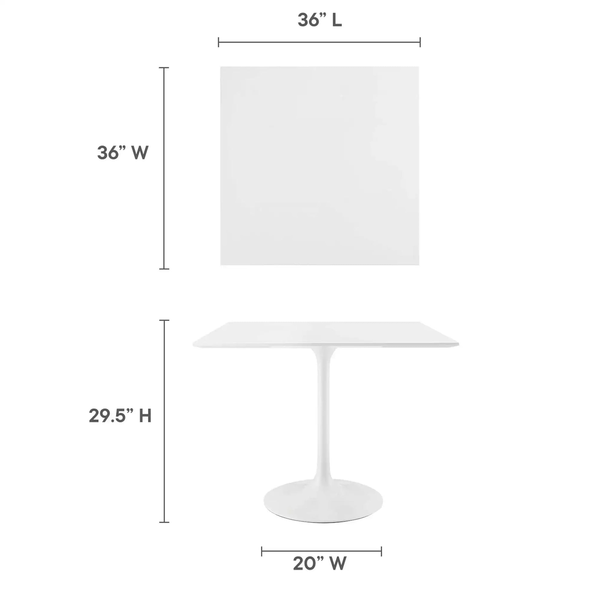 Lippa 36" Square Wood Dining Table by Modway - Best Buy Furniture